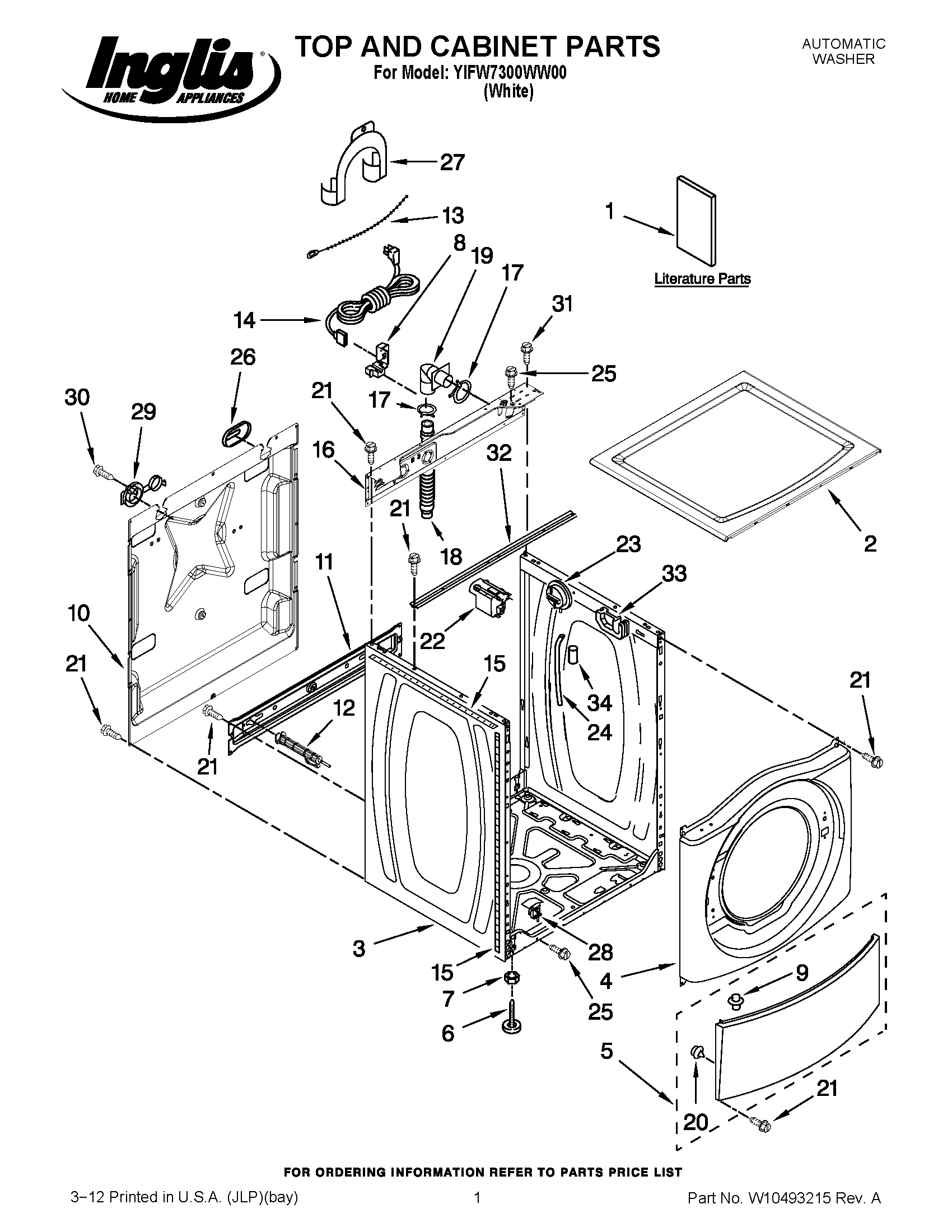 01 - TOP AND CABINET PARTS