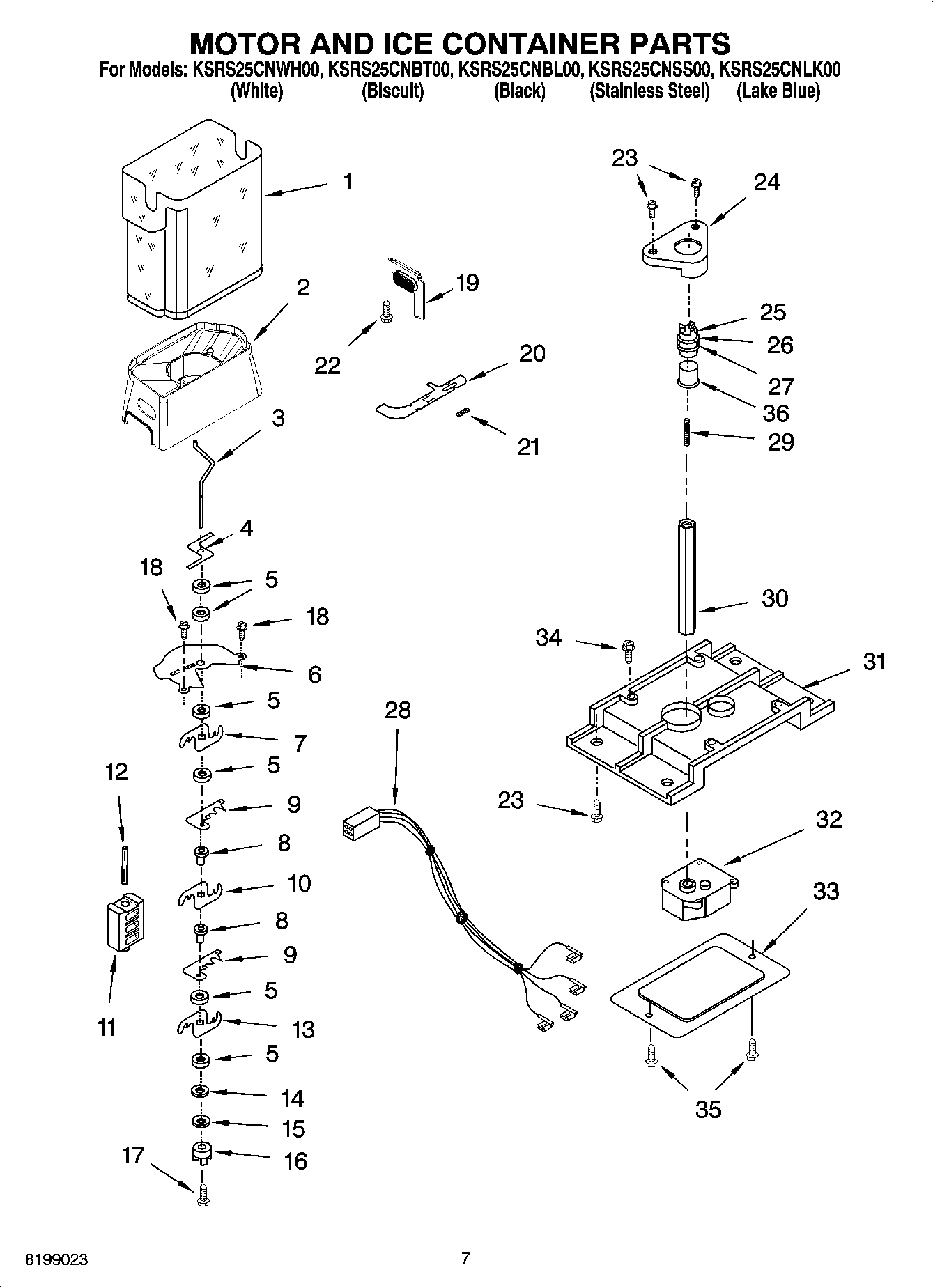 05 - MOTOR AND ICE CONTAINER PARTS