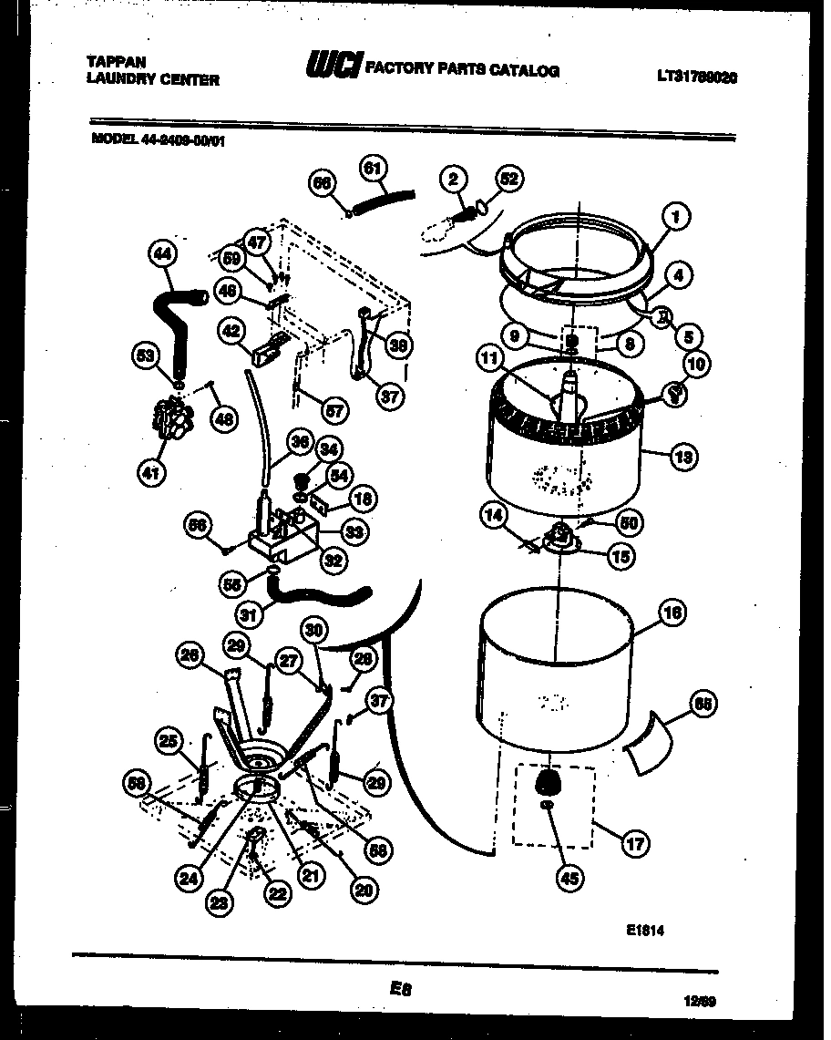 05 - TUB, WATER VALVE AND LID SWITCH