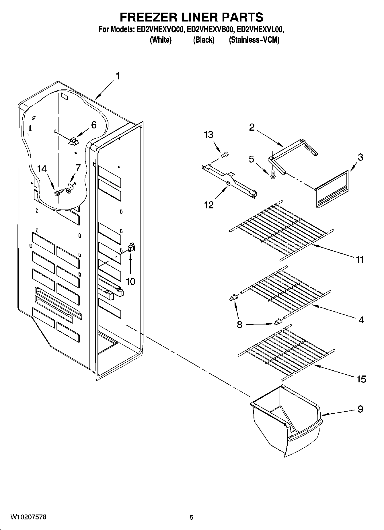 04 - FREEZER LINER PARTS