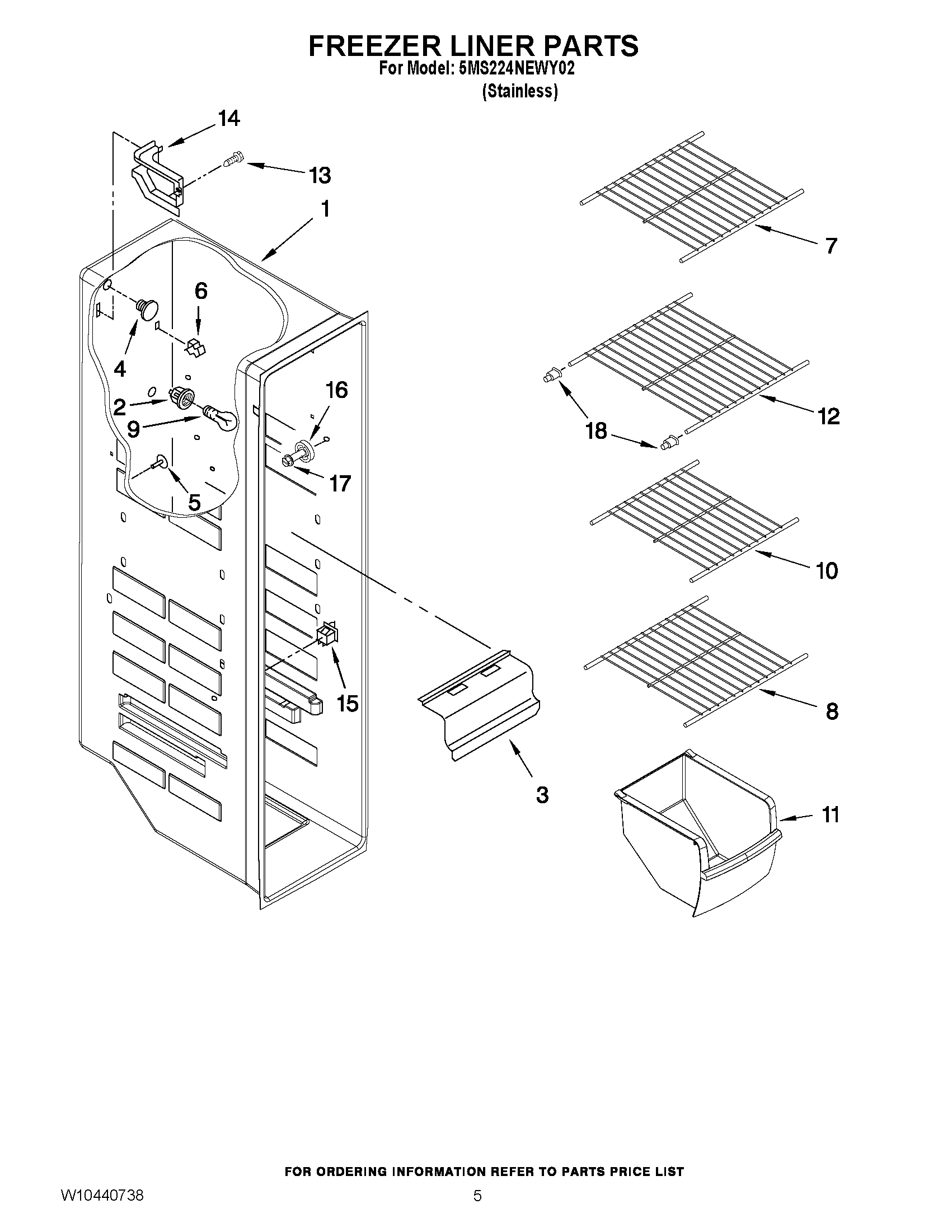 04 - FREEZER LINER PARTS