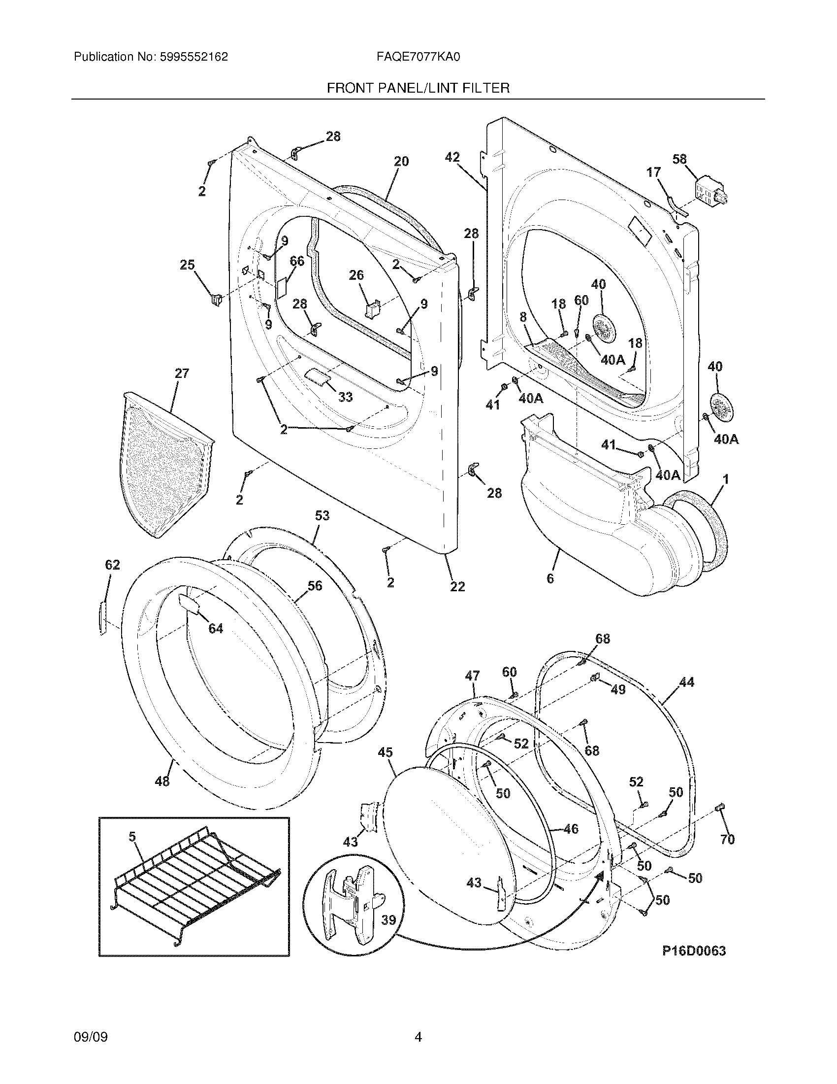 05 - FRONT PANEL/LINT FILTER