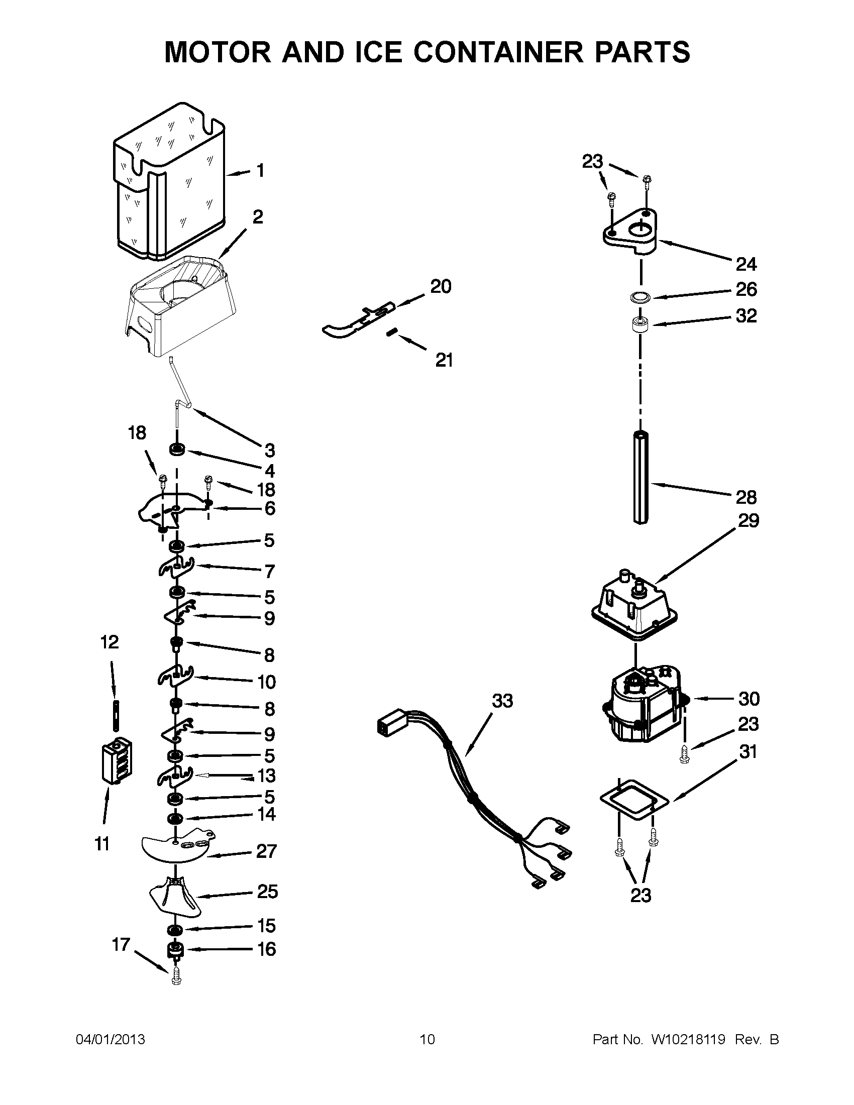 05 - MOTOR AND ICE CONTAINER PARTS