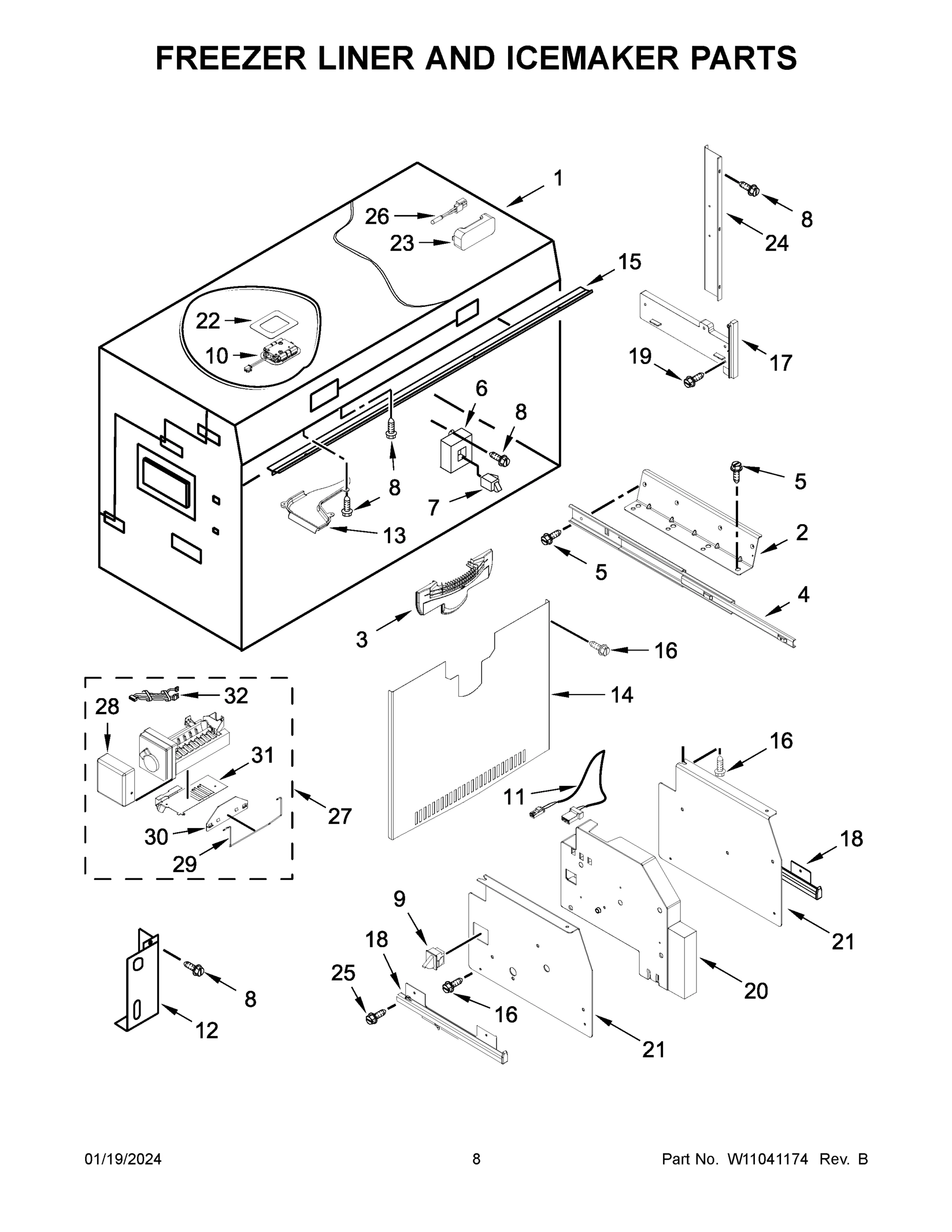 05 - FREEZER LINER AND ICEMAKER PARTS