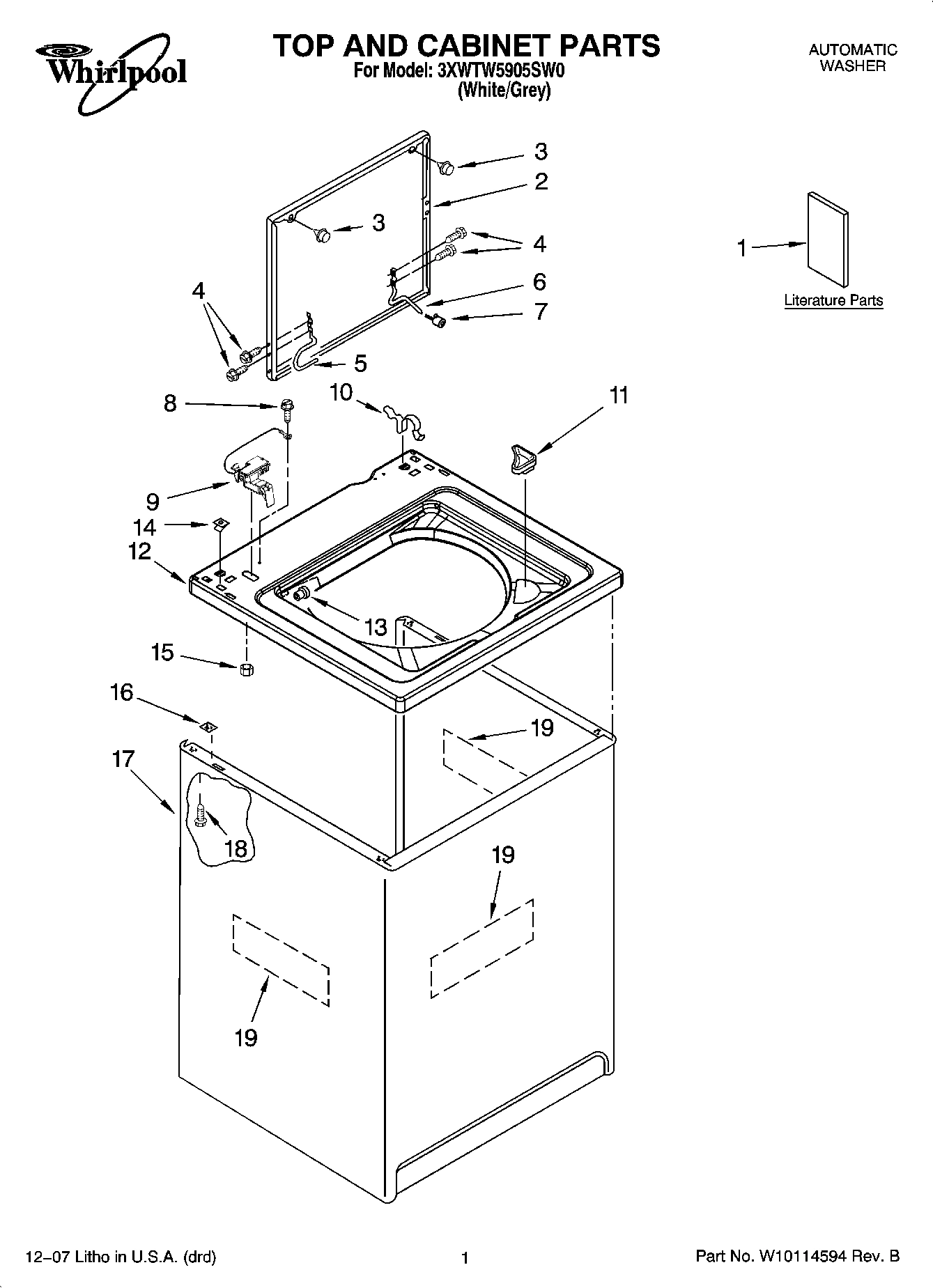 01 - TOP AND CABINET PARTS