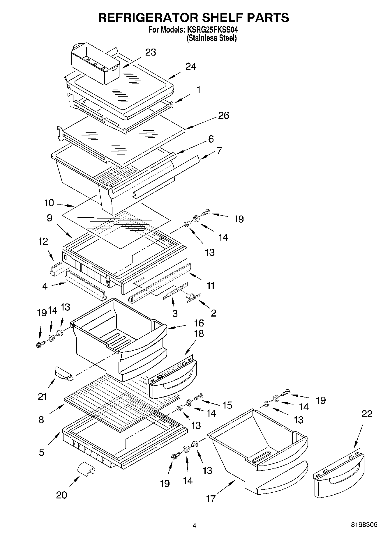 03 - REFRIGERATOR SHELF PARTS