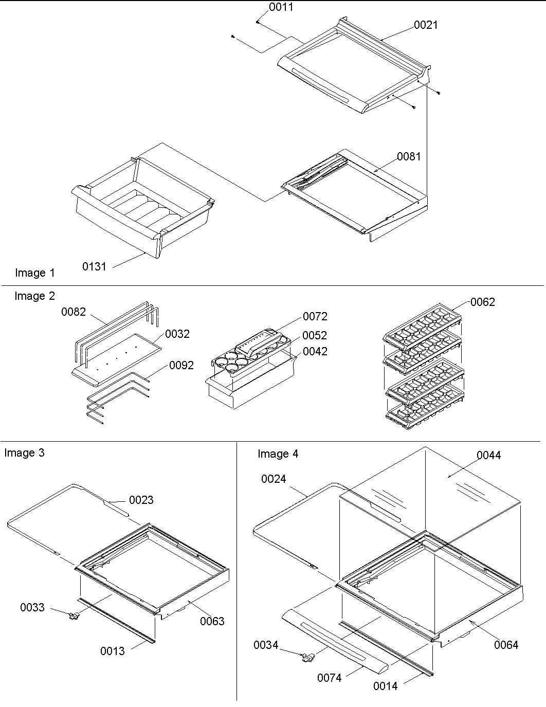 03 - Deli, Shelves, Crisper Assy, Accessories