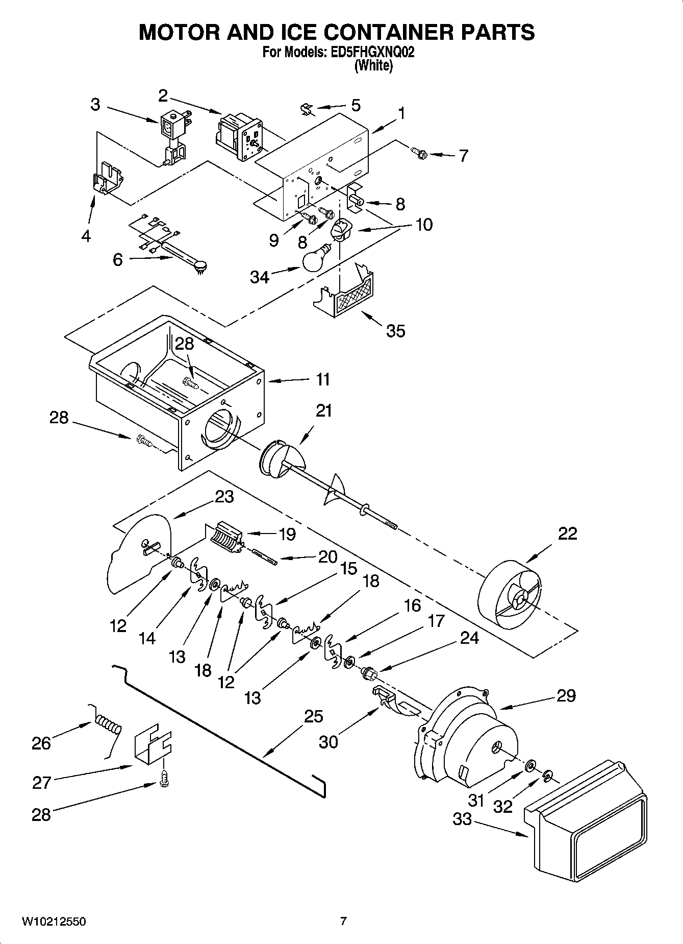 05 - MOTOR AND ICE CONTAINER PARTS