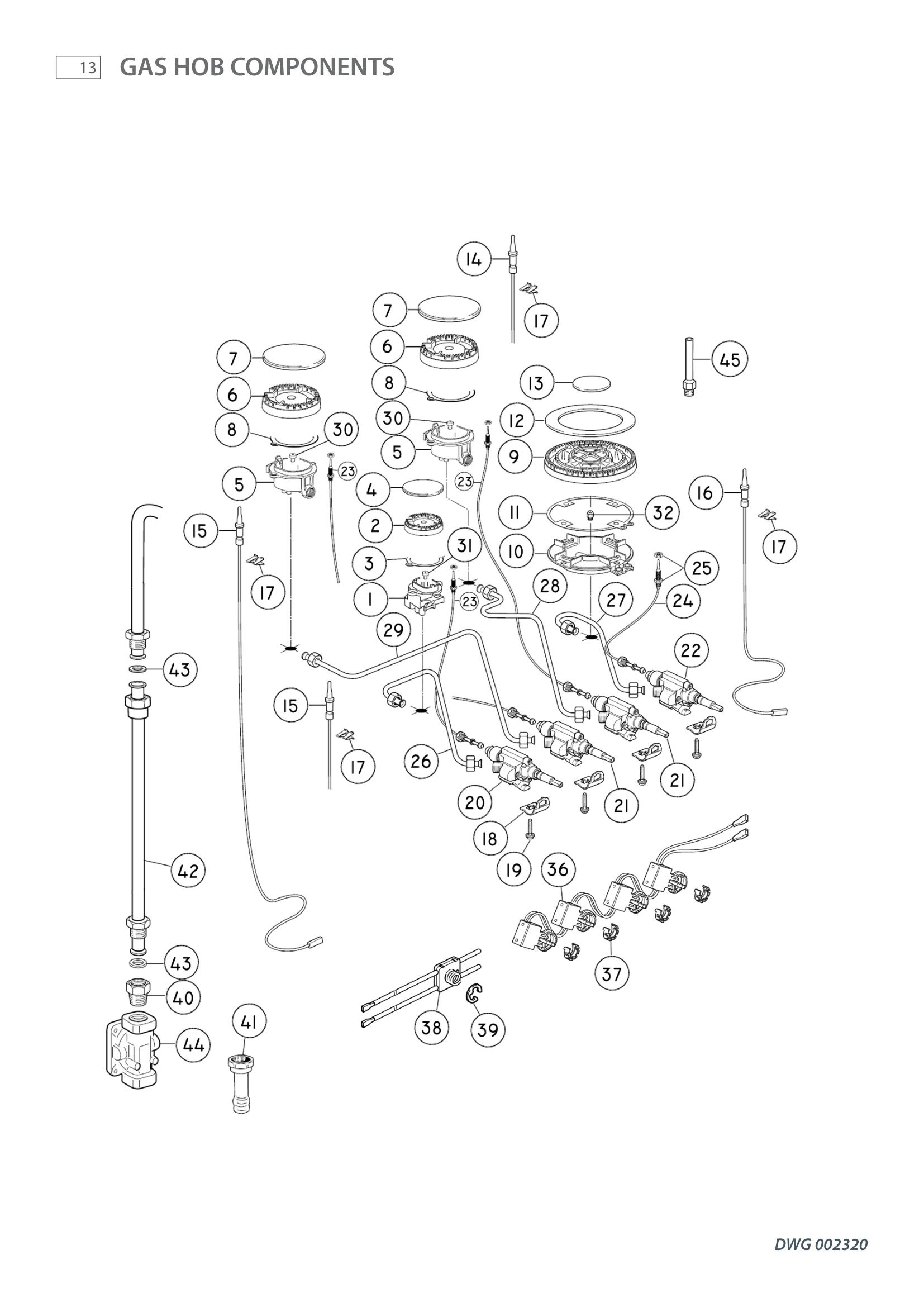 GAS HOB COMPONENTS