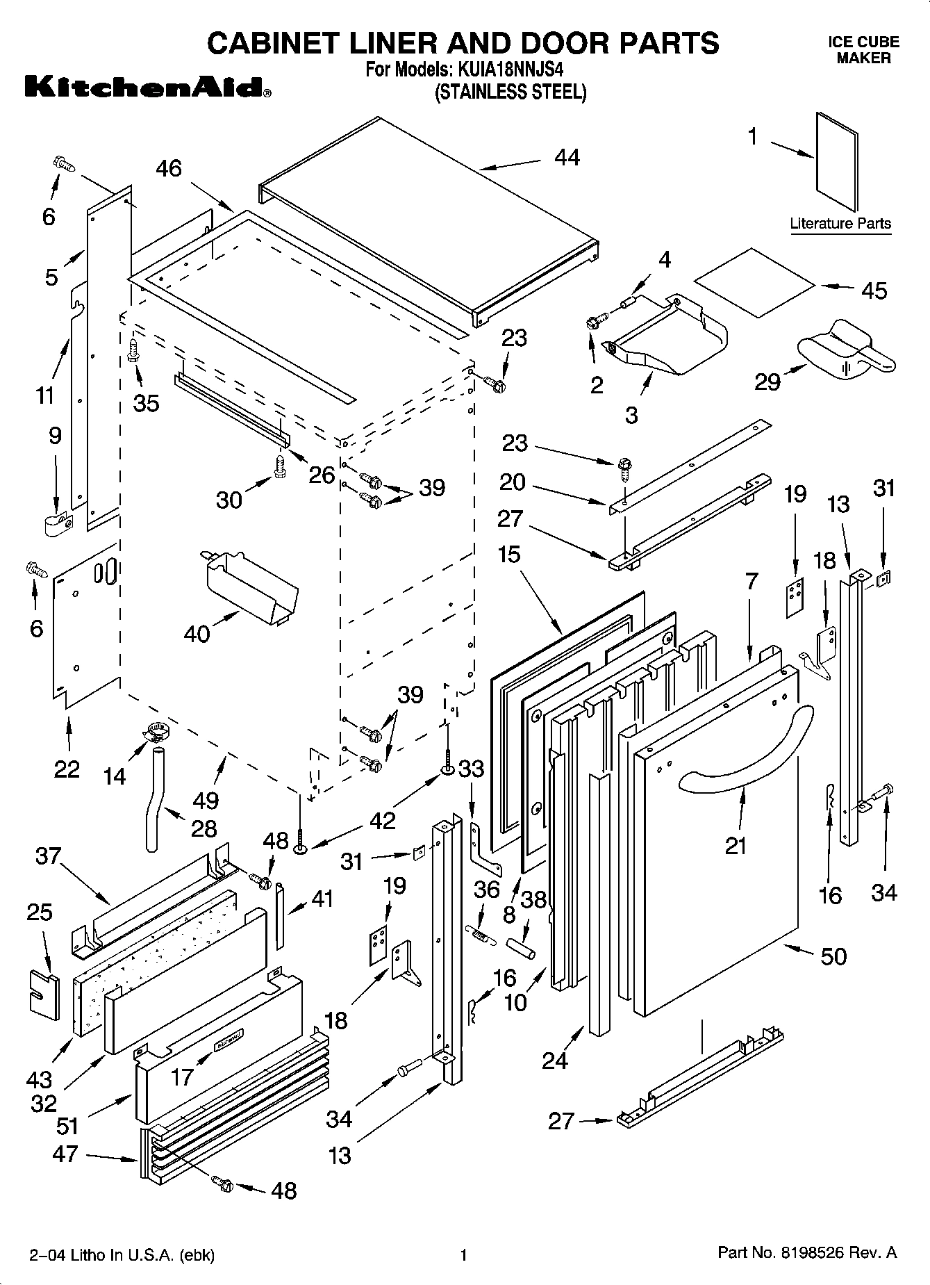01 - CABINET LINER AND DOOR PARTS