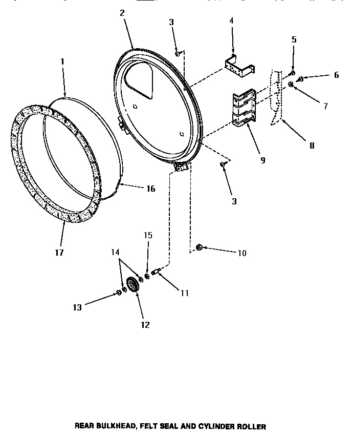 15 - REAR BLKHD, FELT SEAL & CYLINDER ROLLER