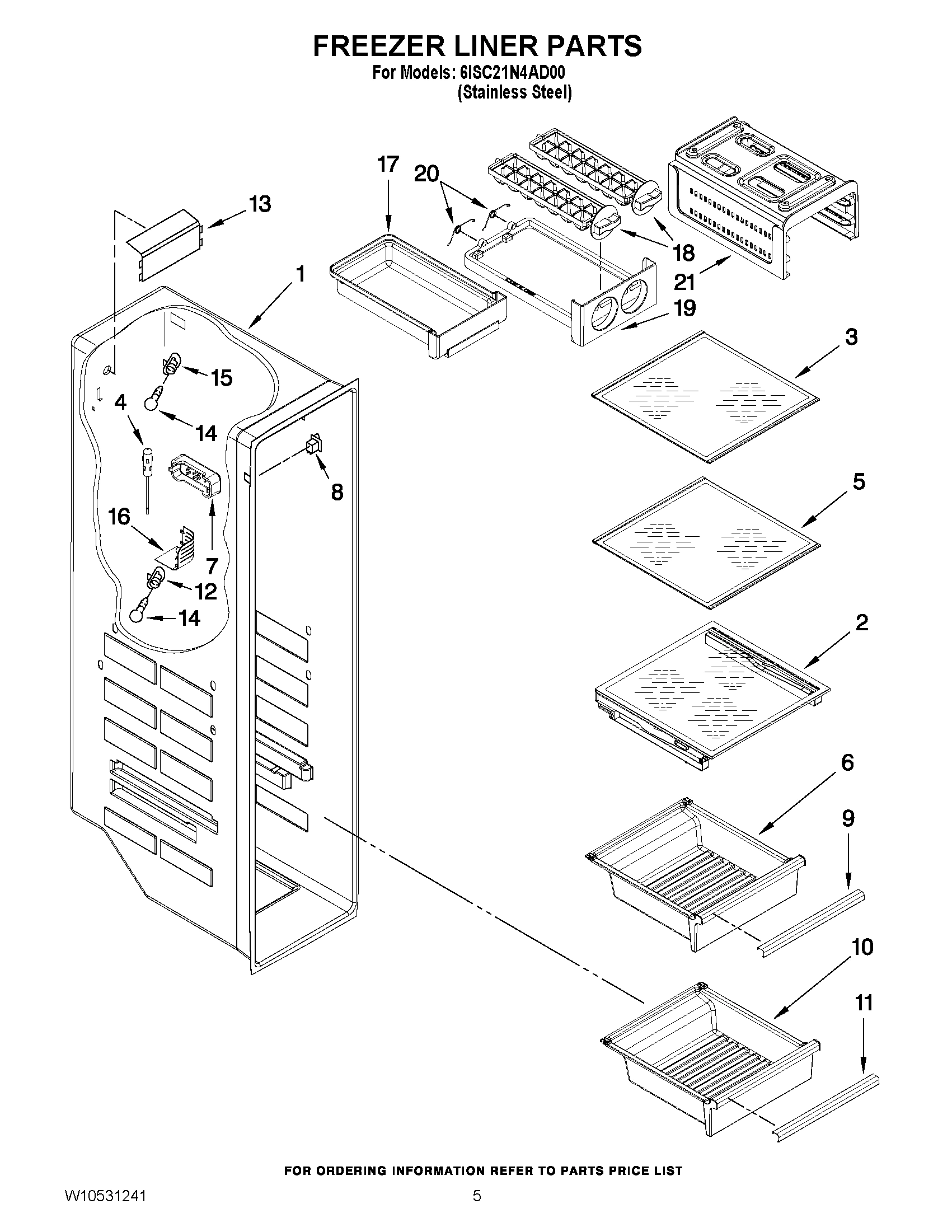 04 - FREEZER LINER PARTS