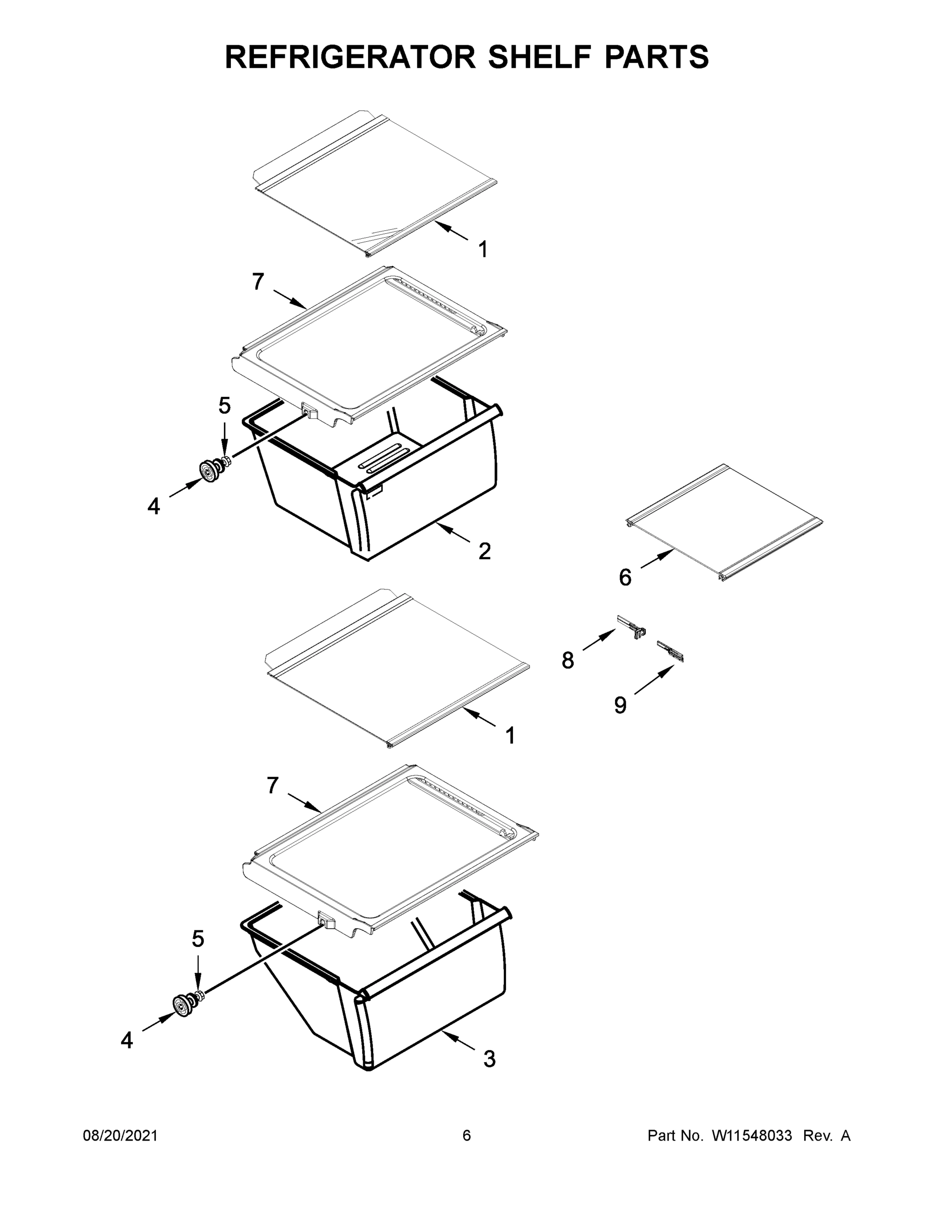 04 - REFRIGERATOR SHELF PARTS