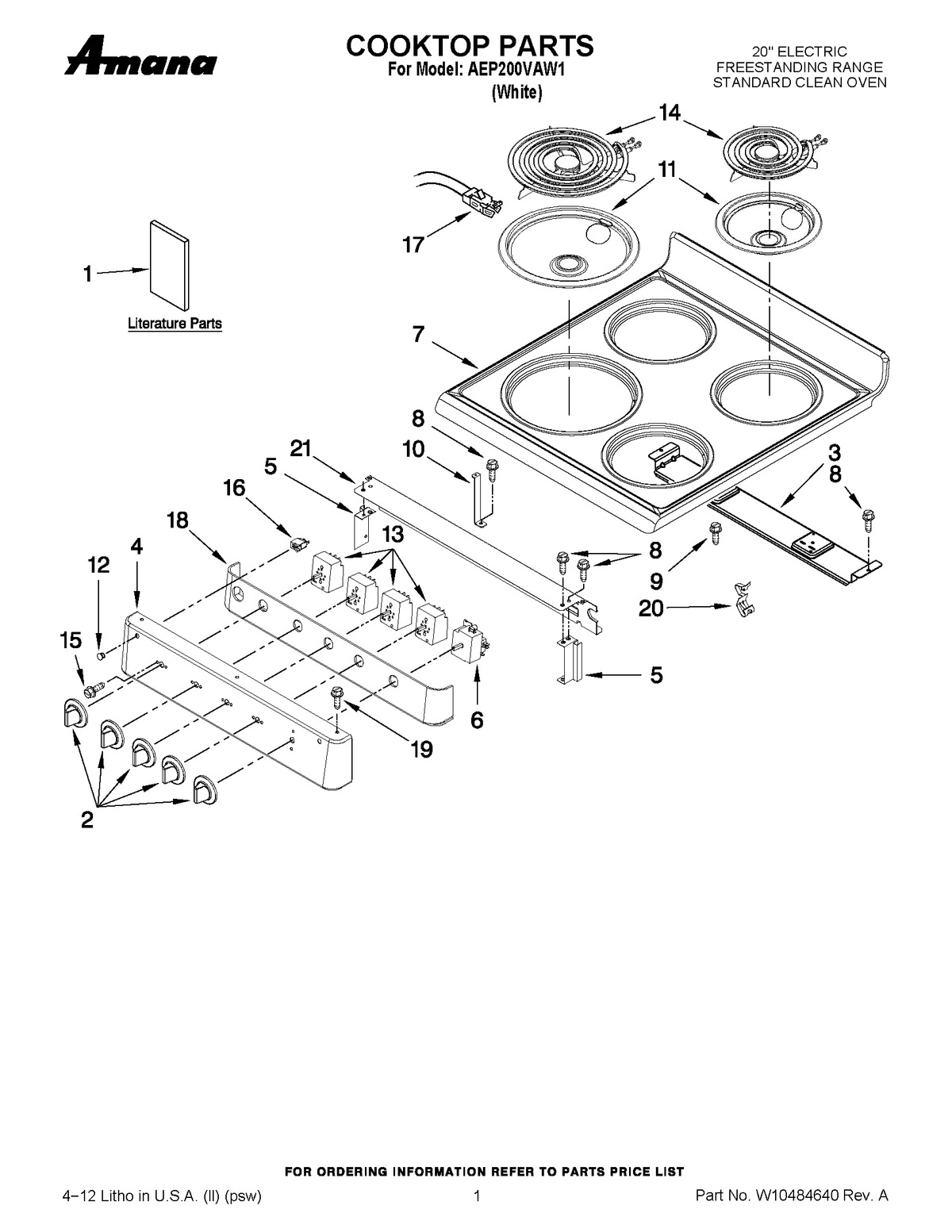 01 - COOKTOP PARTS