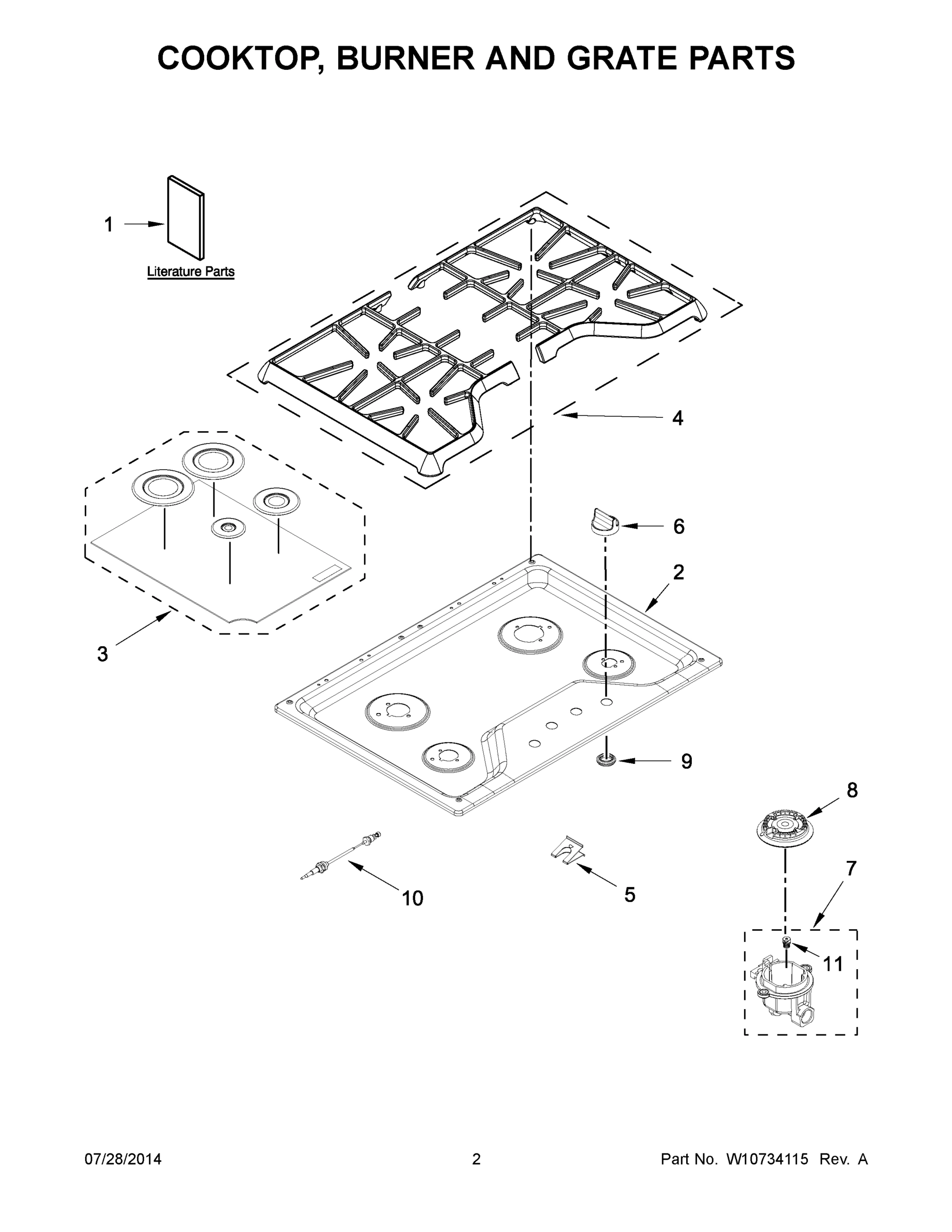 02 - COOKTOP, BURNER AND GRATE PARTS