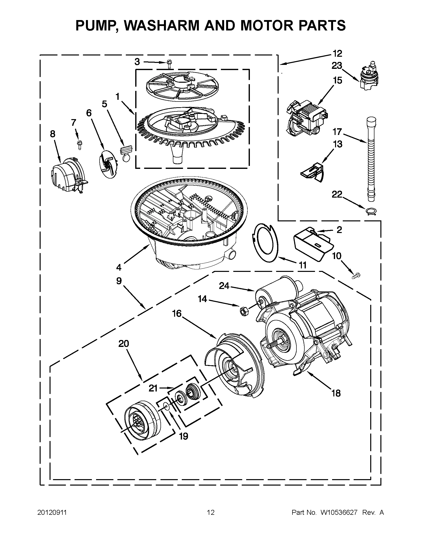 06 - PUMP, WASHARM AND MOTOR PARTS