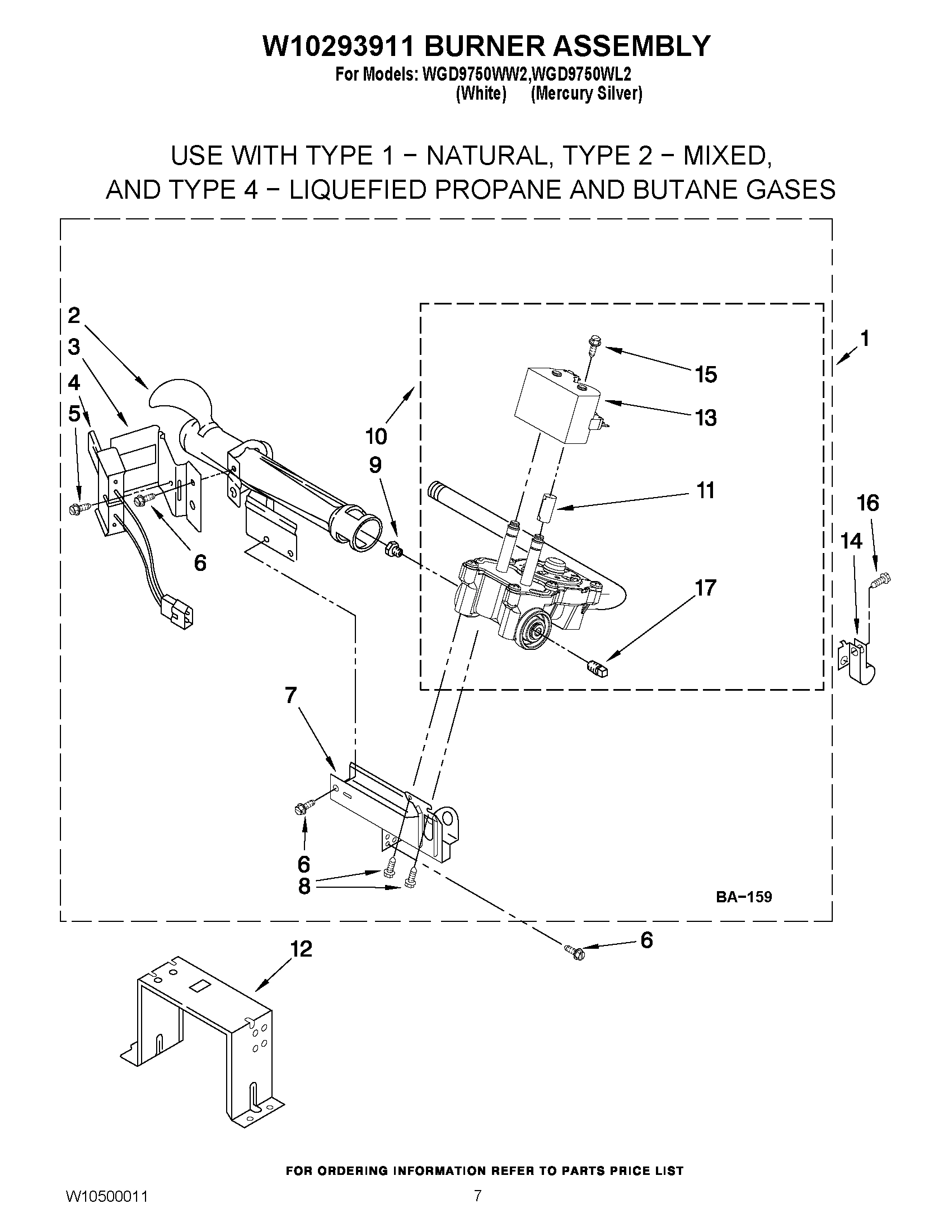 04 - W10293911 BURNER ASSEMBLY