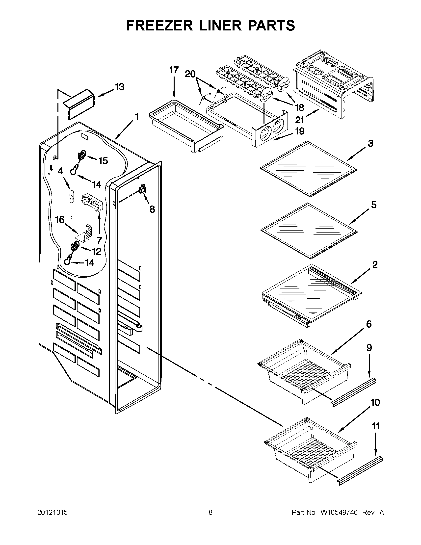 04 - FREEZER LINER PARTS