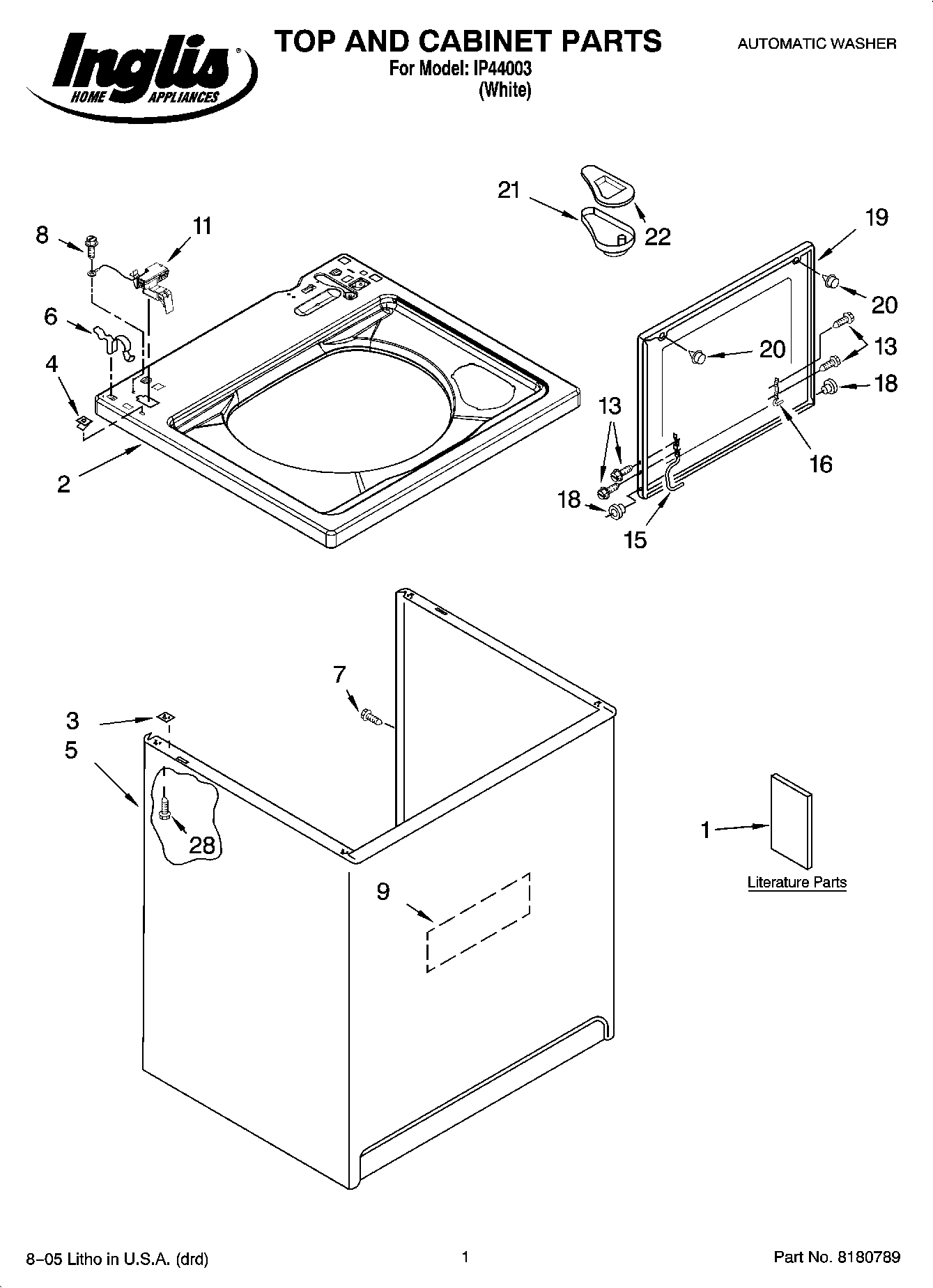 01 - TOP AND CABINET PARTS
