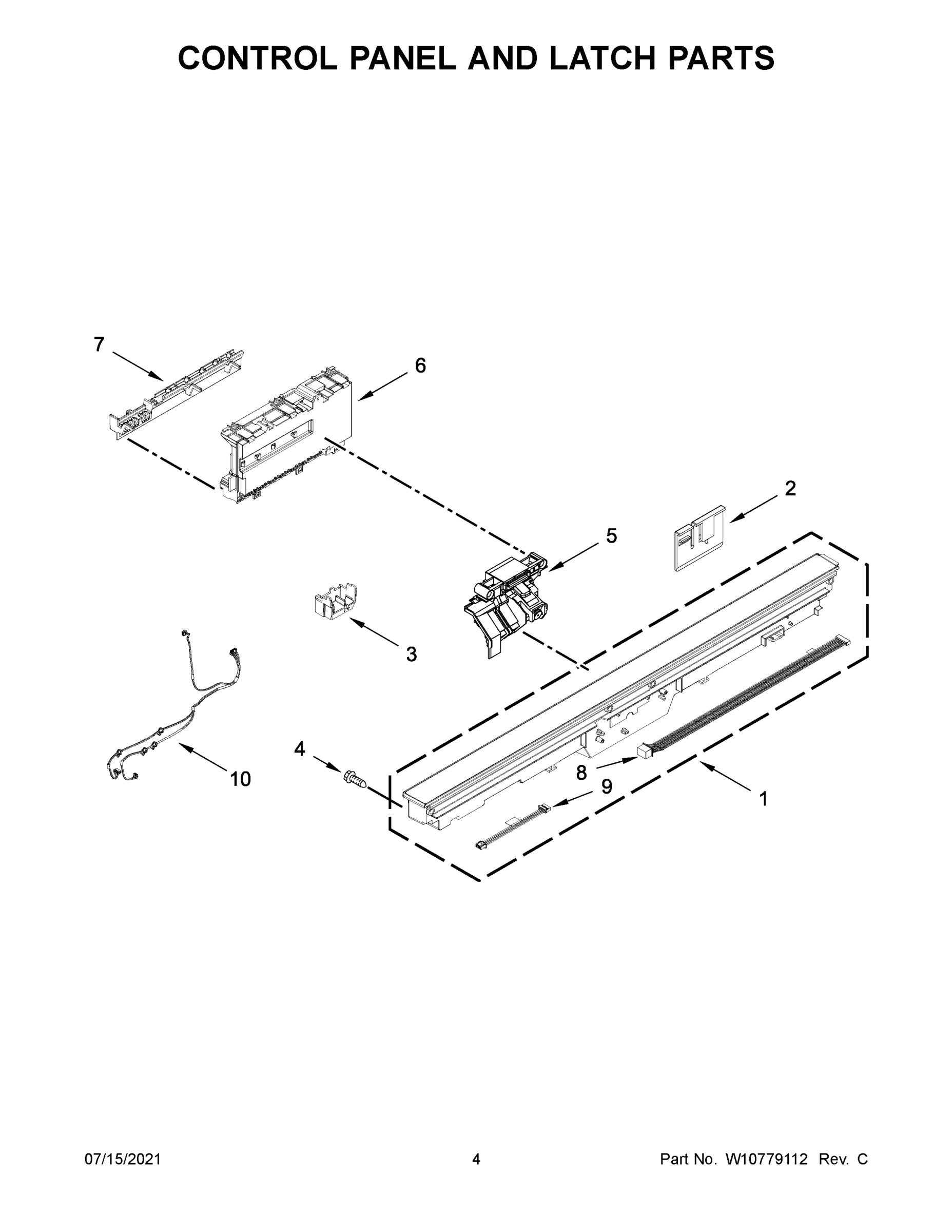 03 - CONTROL PANEL AND LATCH PARTS