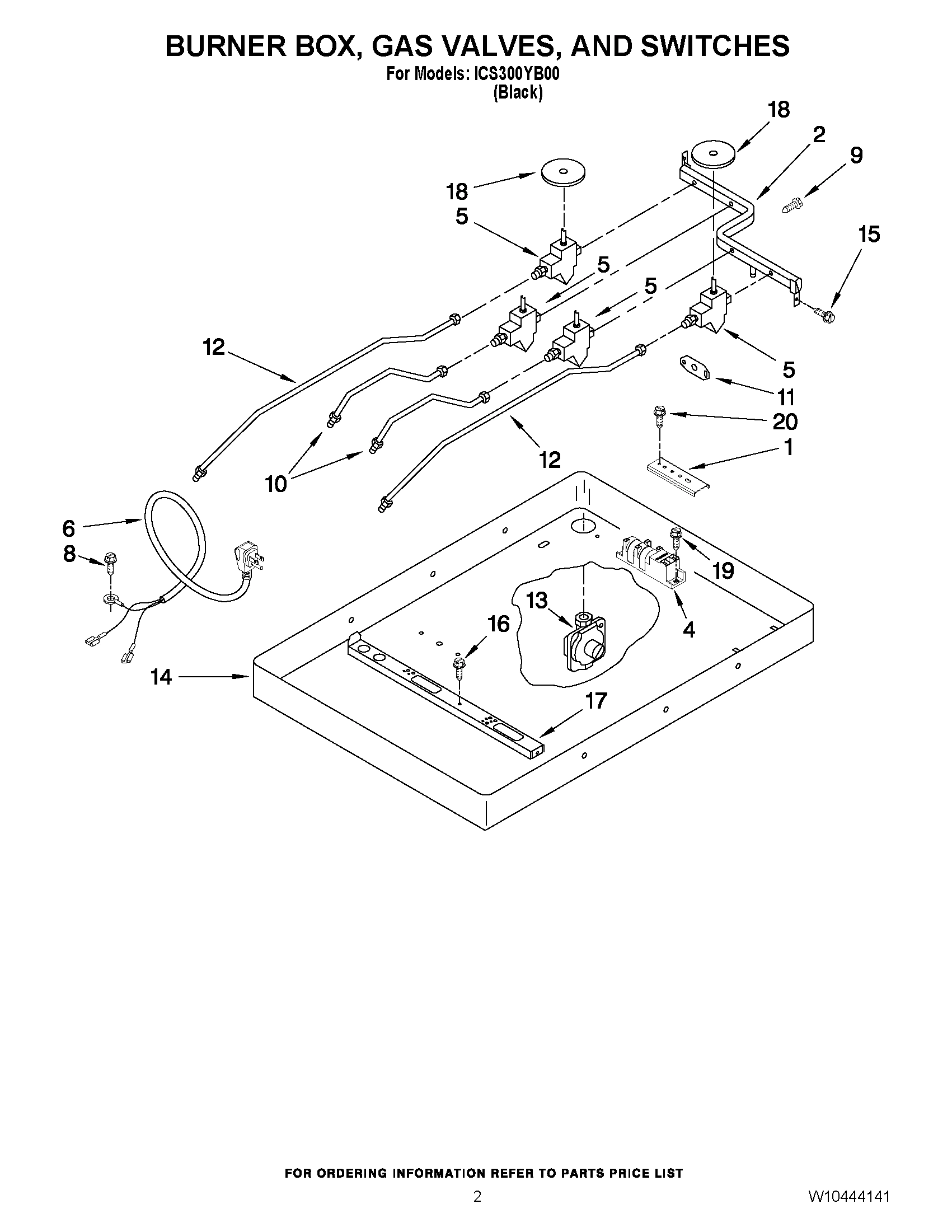02 - BURNER BOX, GAS VALVES, AND SWITCHES