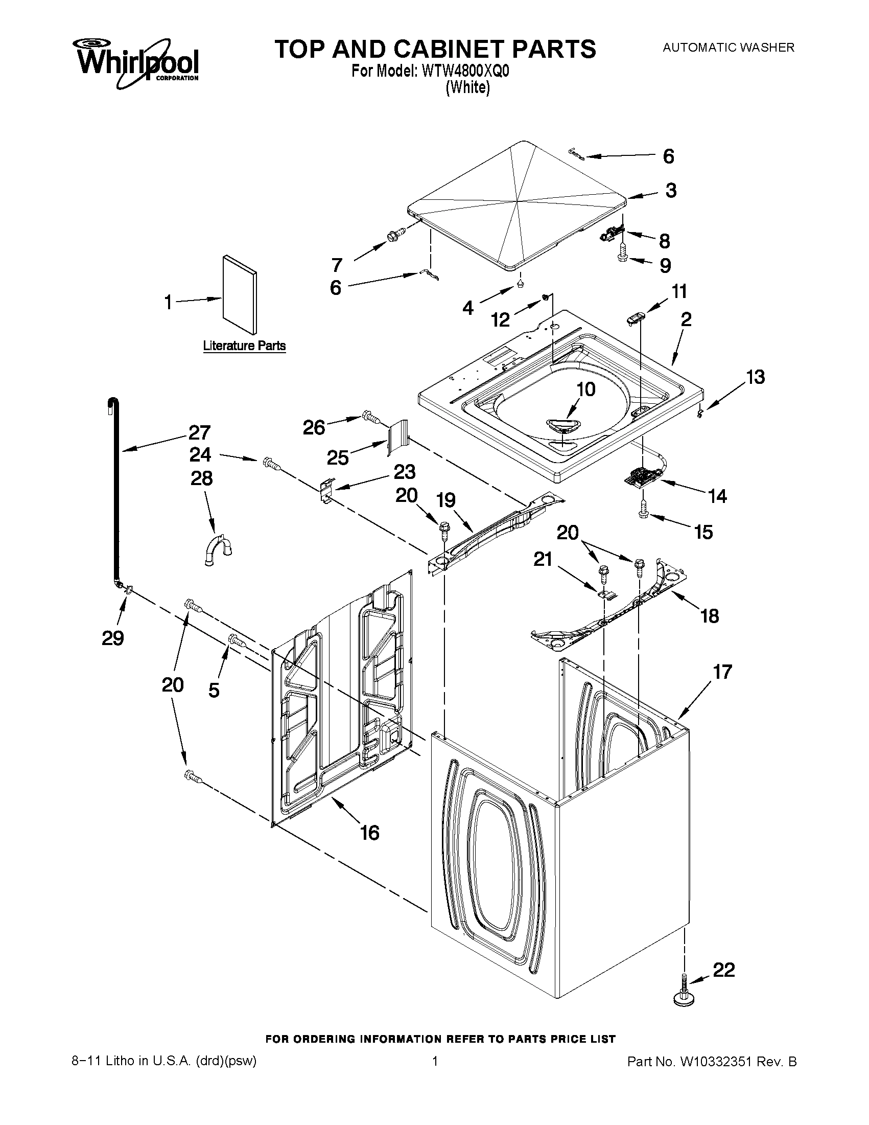 01 - TOP AND CABINET PARTS