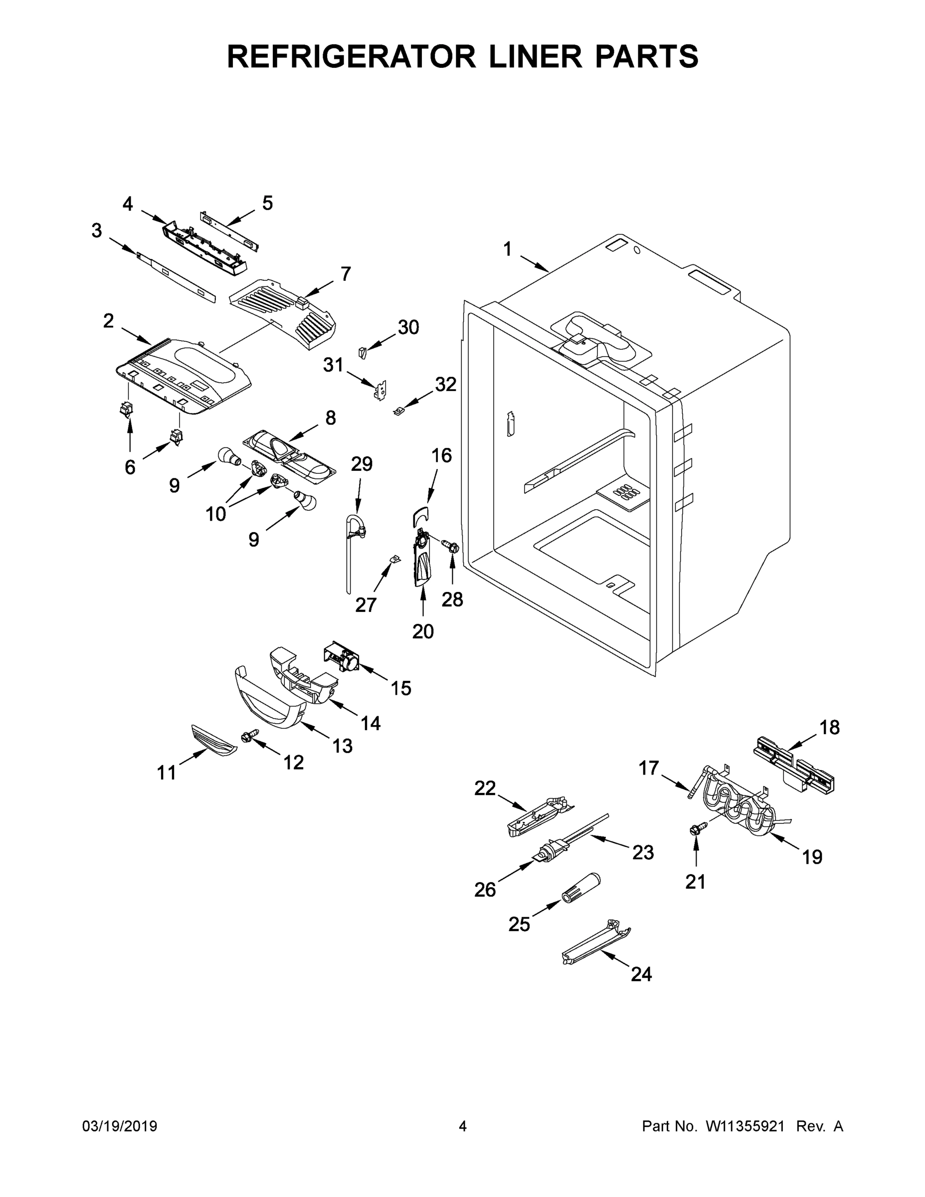 03 - REFRIGERATOR LINER PARTS