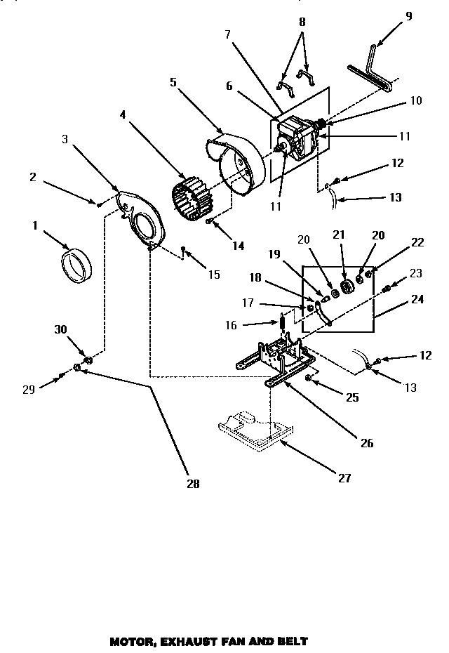 11 - MOTOR, EXHAUST FAN & BELT