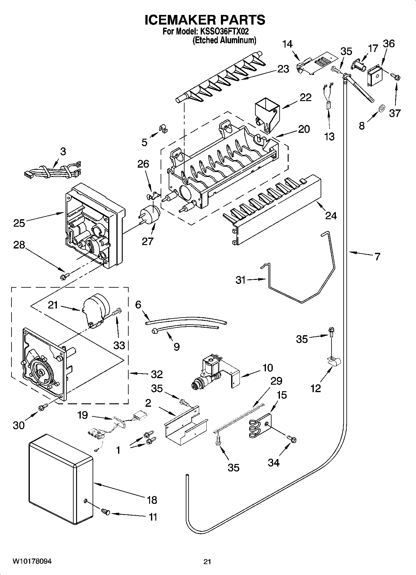 13 - ICEMAKER PARTS