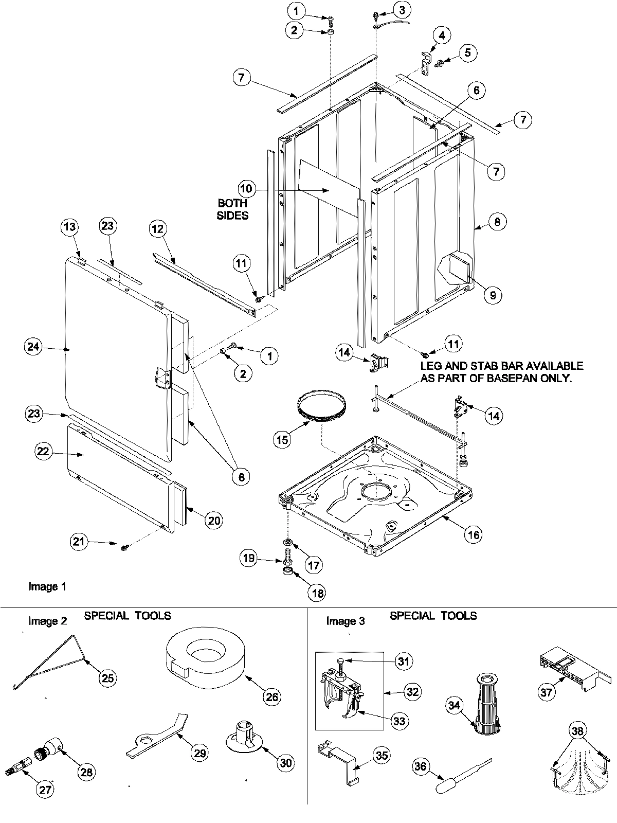 02 - BASE, CABINET, FRONT AND SPECIAL TOOLS