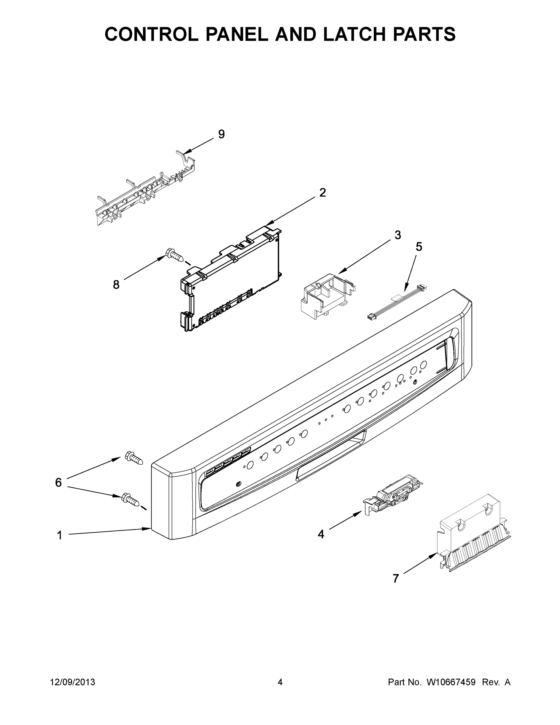 03 - CONTROL PANEL AND LATCH PARTS