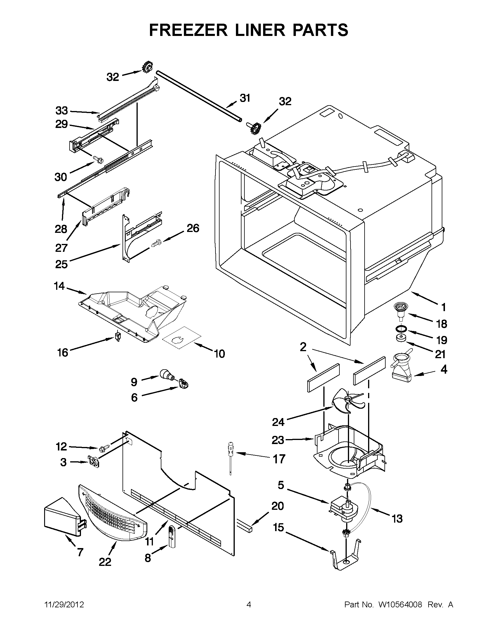 02 - FREEZER LINER PARTS