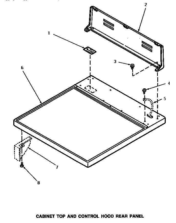 01 - CABINET TOP & CONTROL HOOD REAR PANEL