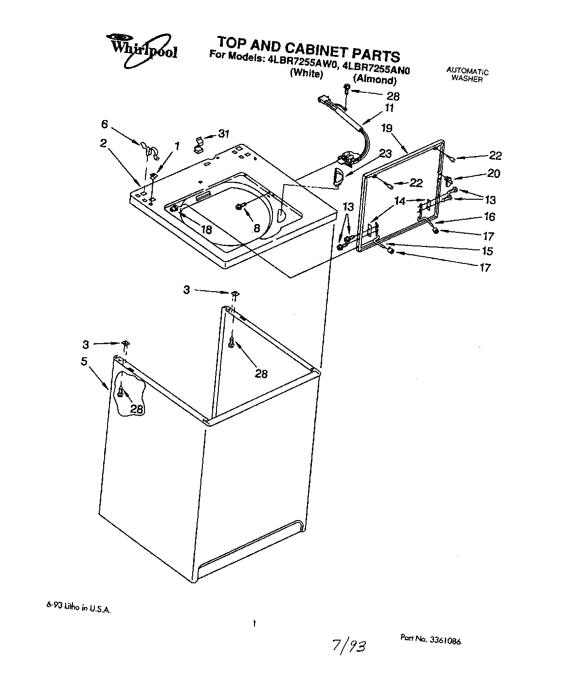 01 - TOP AND CABINET, LIT/OPTIONAL