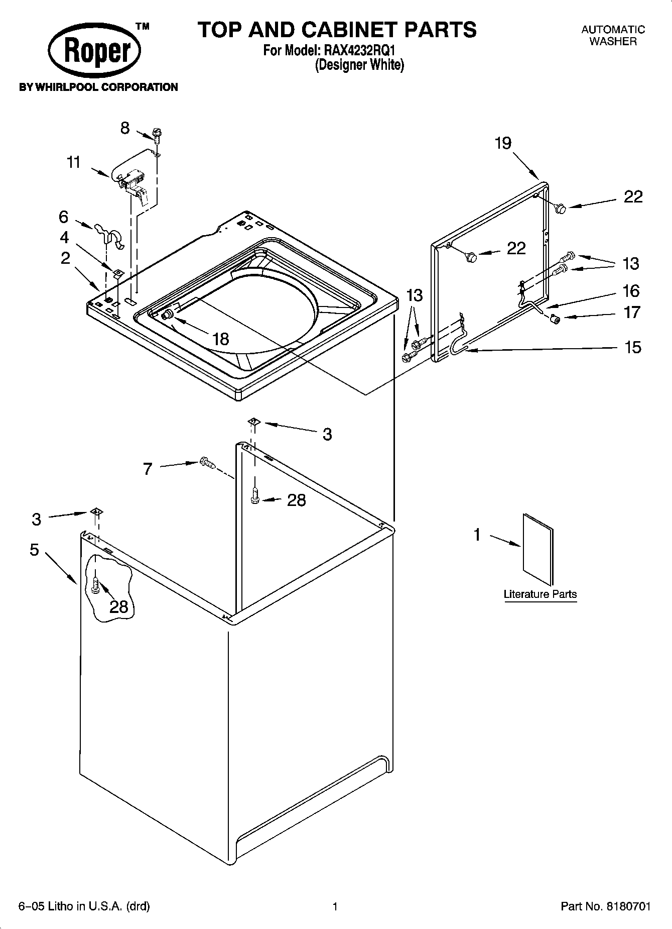 01 - TOP AND CABINET PARTS