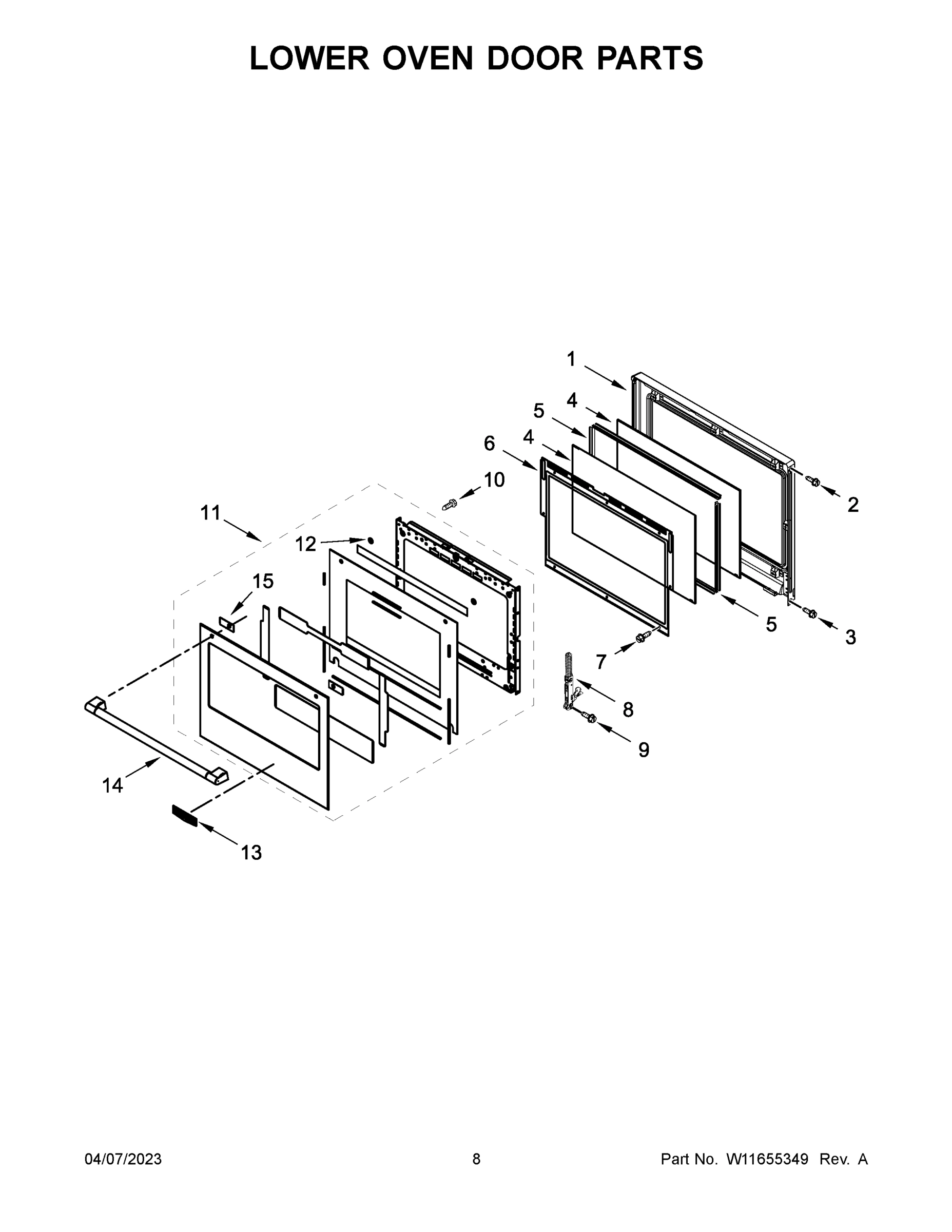 05 - LOWER OVEN DOOR PARTS