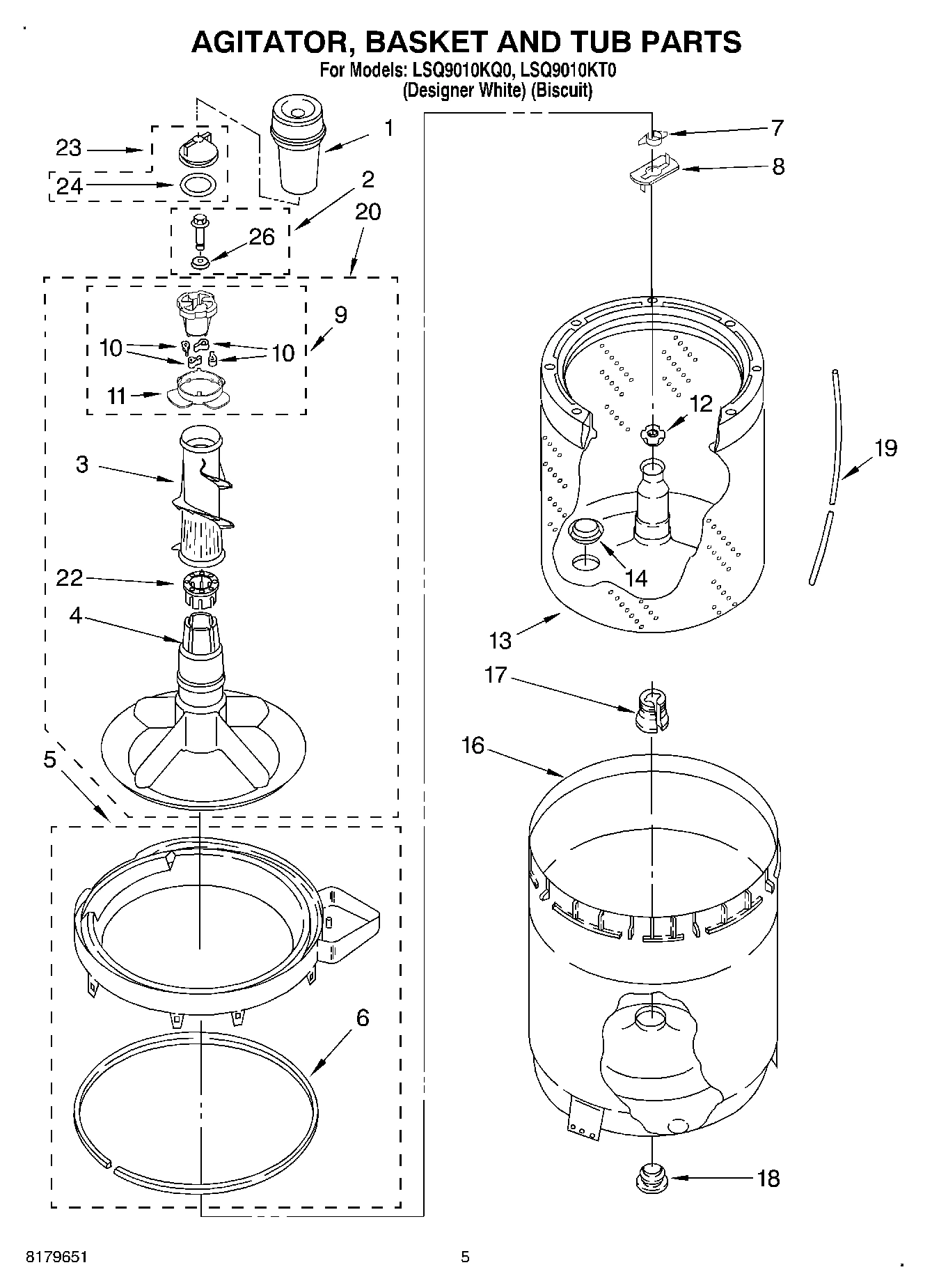 03 - AGITATOR, BASKET AND TUB