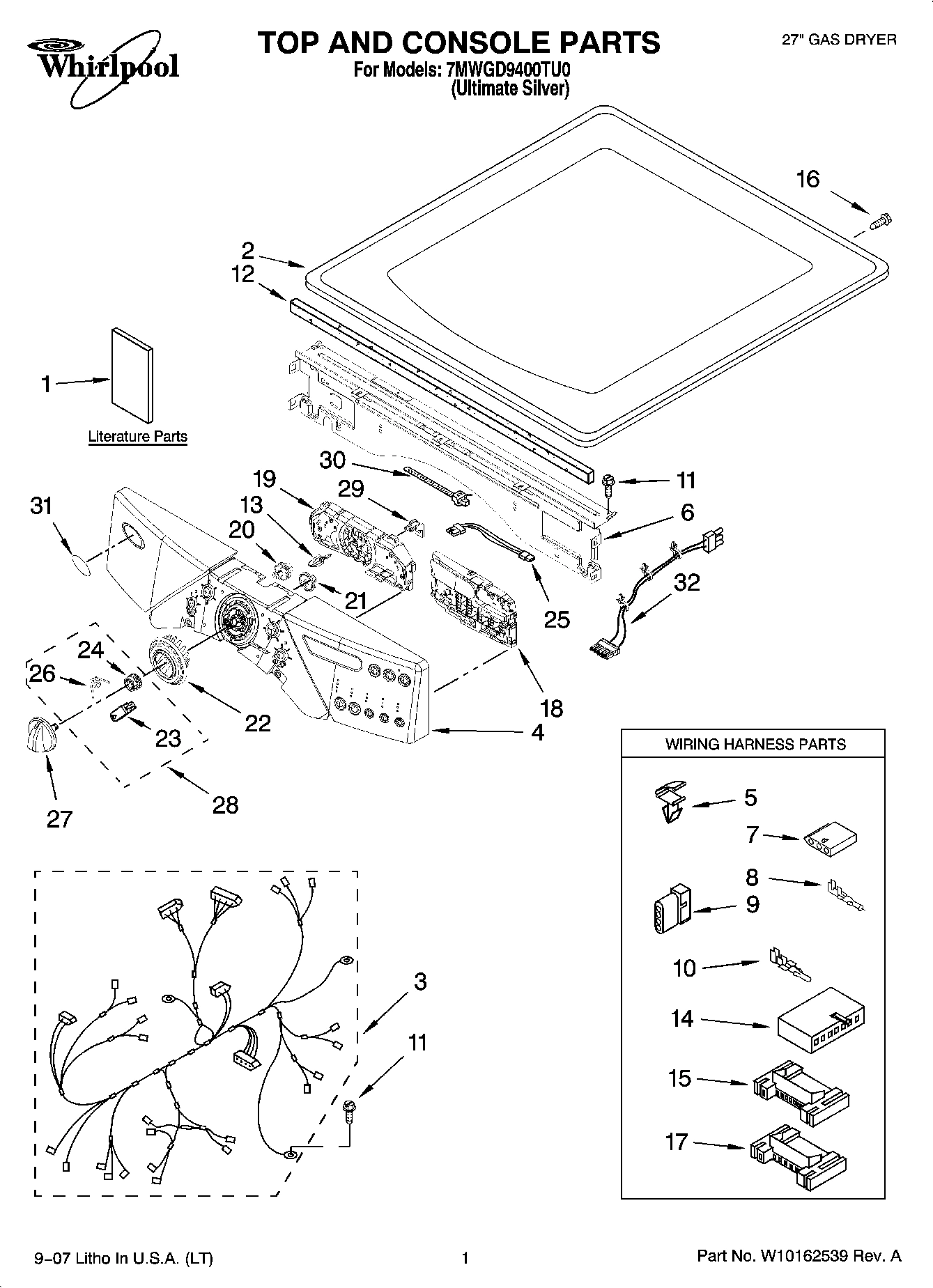 01 - TOP AND CONSOLE PARTS