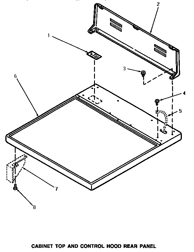 01 - CABINET TOP & CONTROL HOOD REAR PANEL