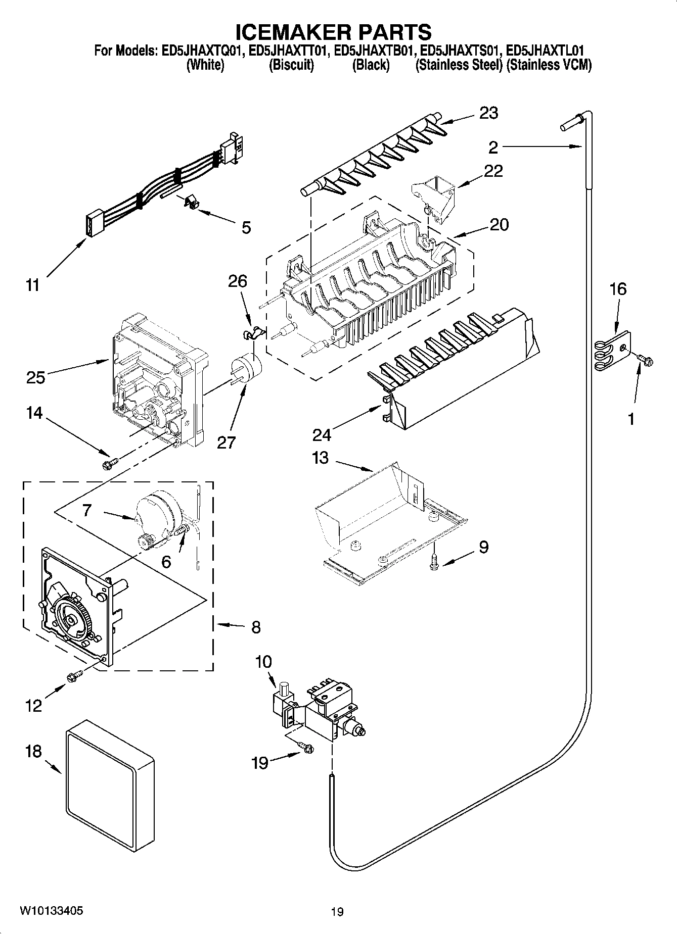 12 - ICEMAKER PARTS, OPTIONAL PARTS (NOT INCLUDED)