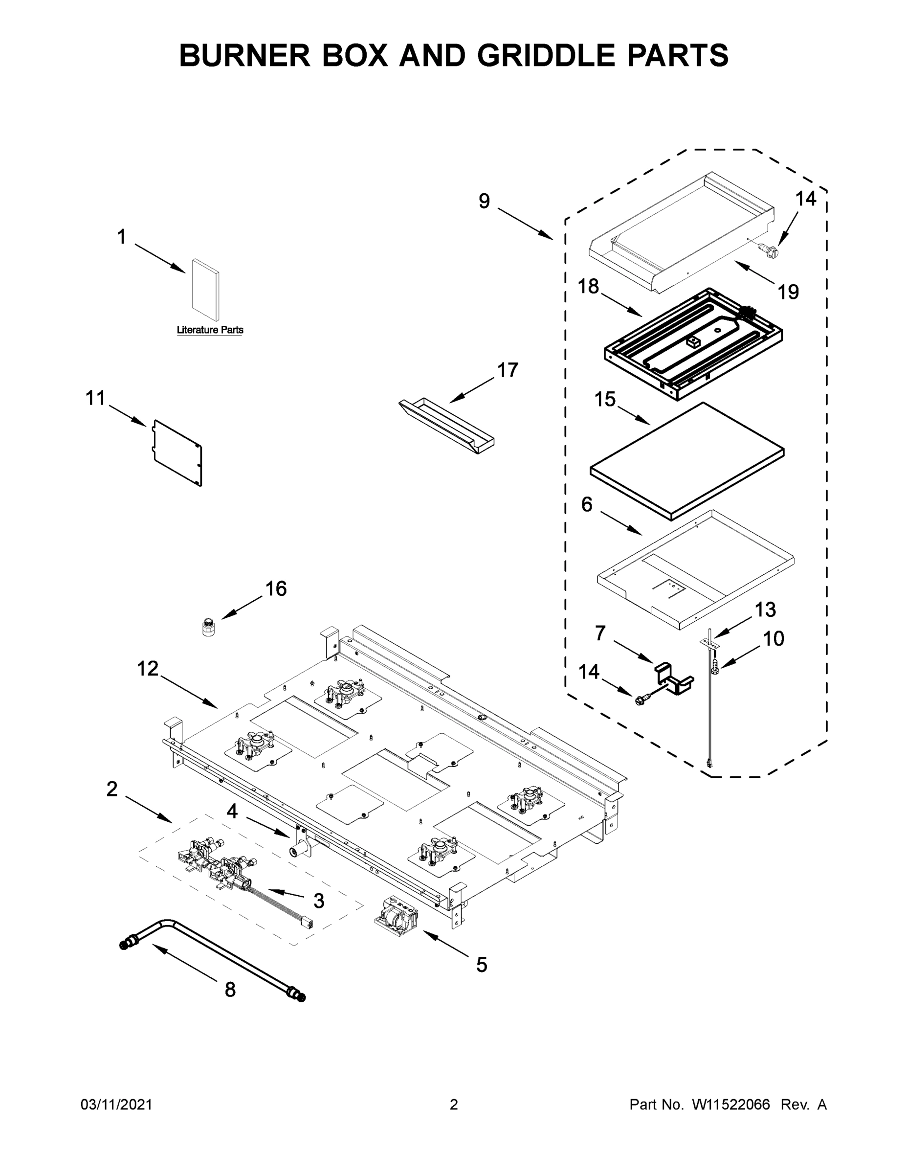 02 - BURNER BOX AND GRIDDLE PARTS