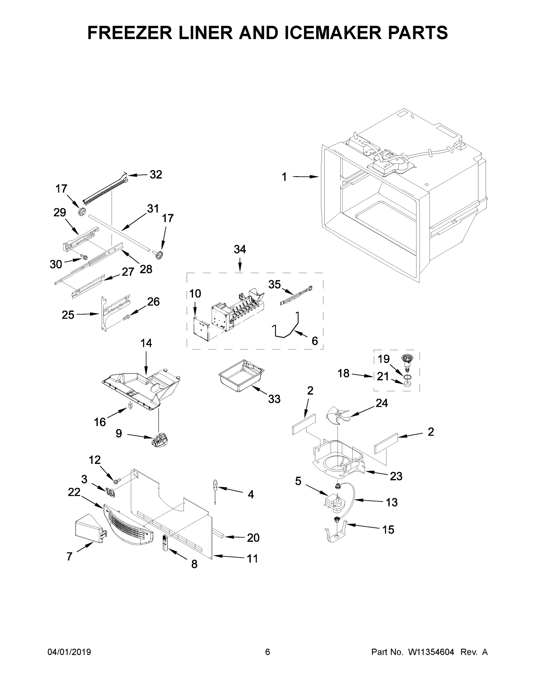 04 - FREEZER LINER AND ICEMAKER PARTS