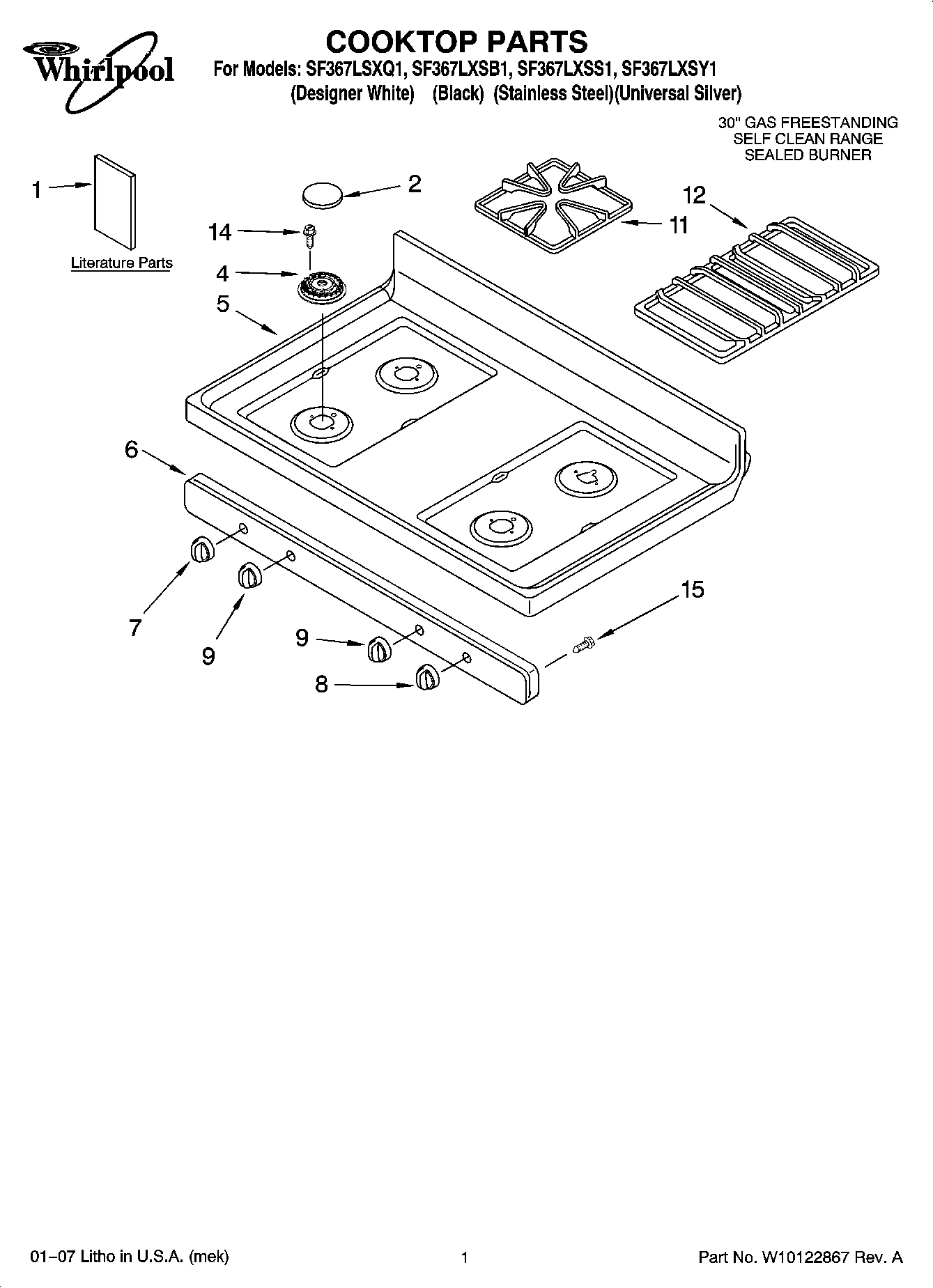 01 - COOKTOP PARTS