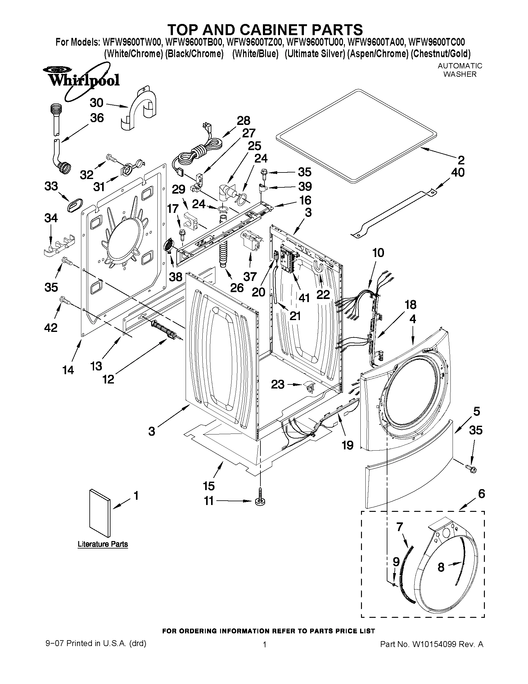 01 - TOP AND CABINET PARTS