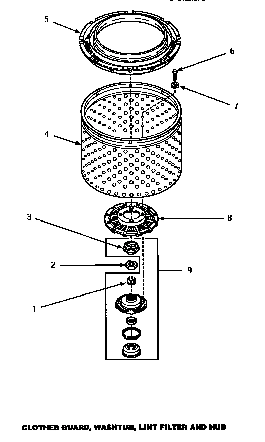 05 - CLOTHES GUARD/WASHTUB/LINT FILTER & HUB