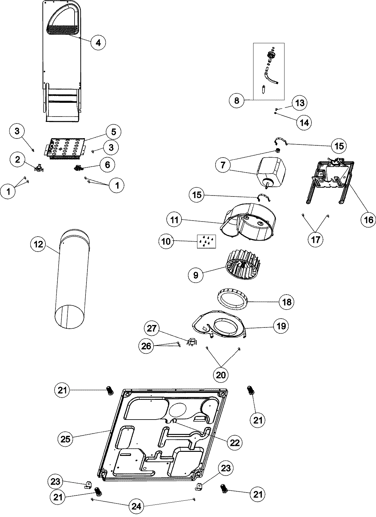 01 - BASE, HEATER & MOTOR