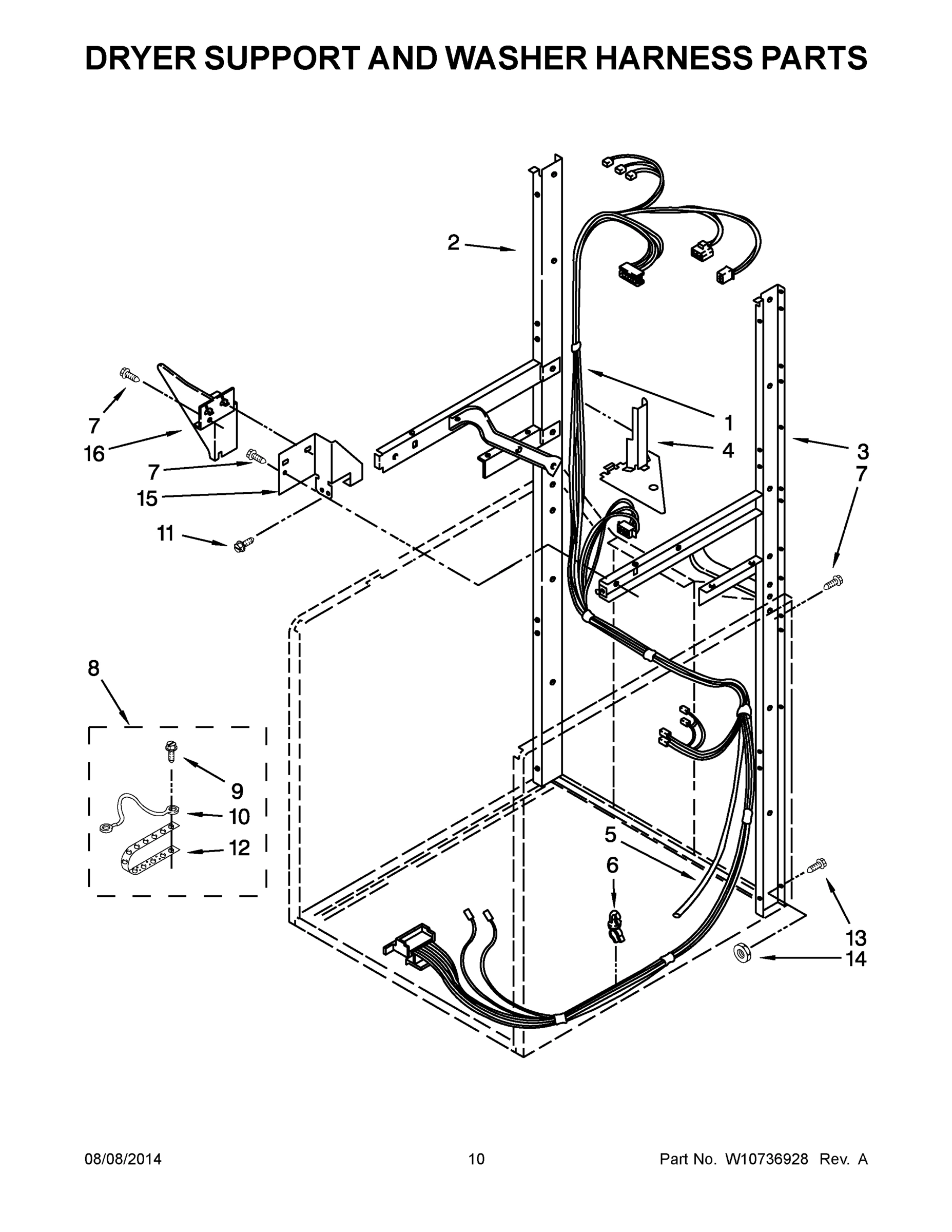 06 - DRYER SUPPORT AND WASHER HARNESS PARTS