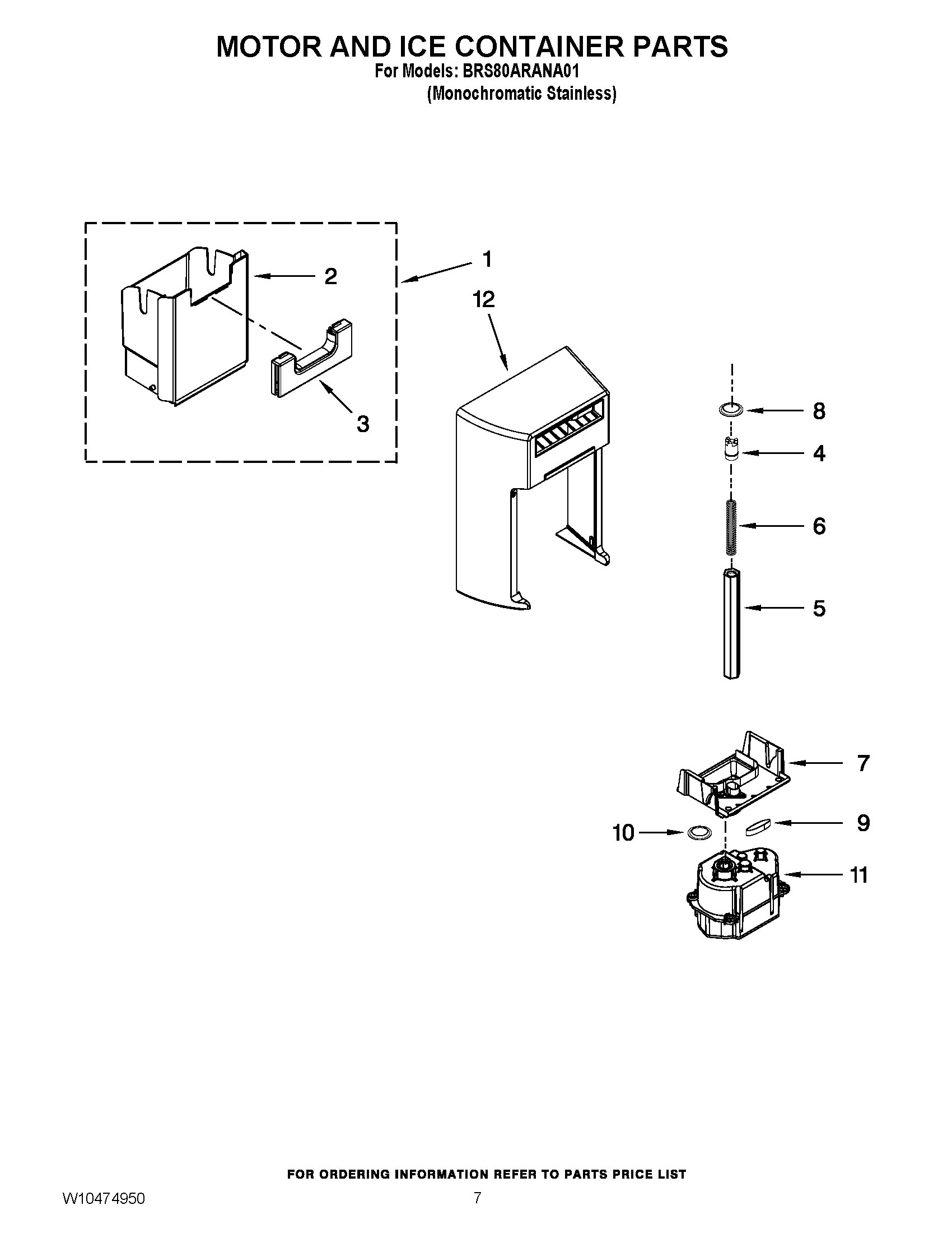 05 - MOTOR AND ICE CONTAINER PARTS