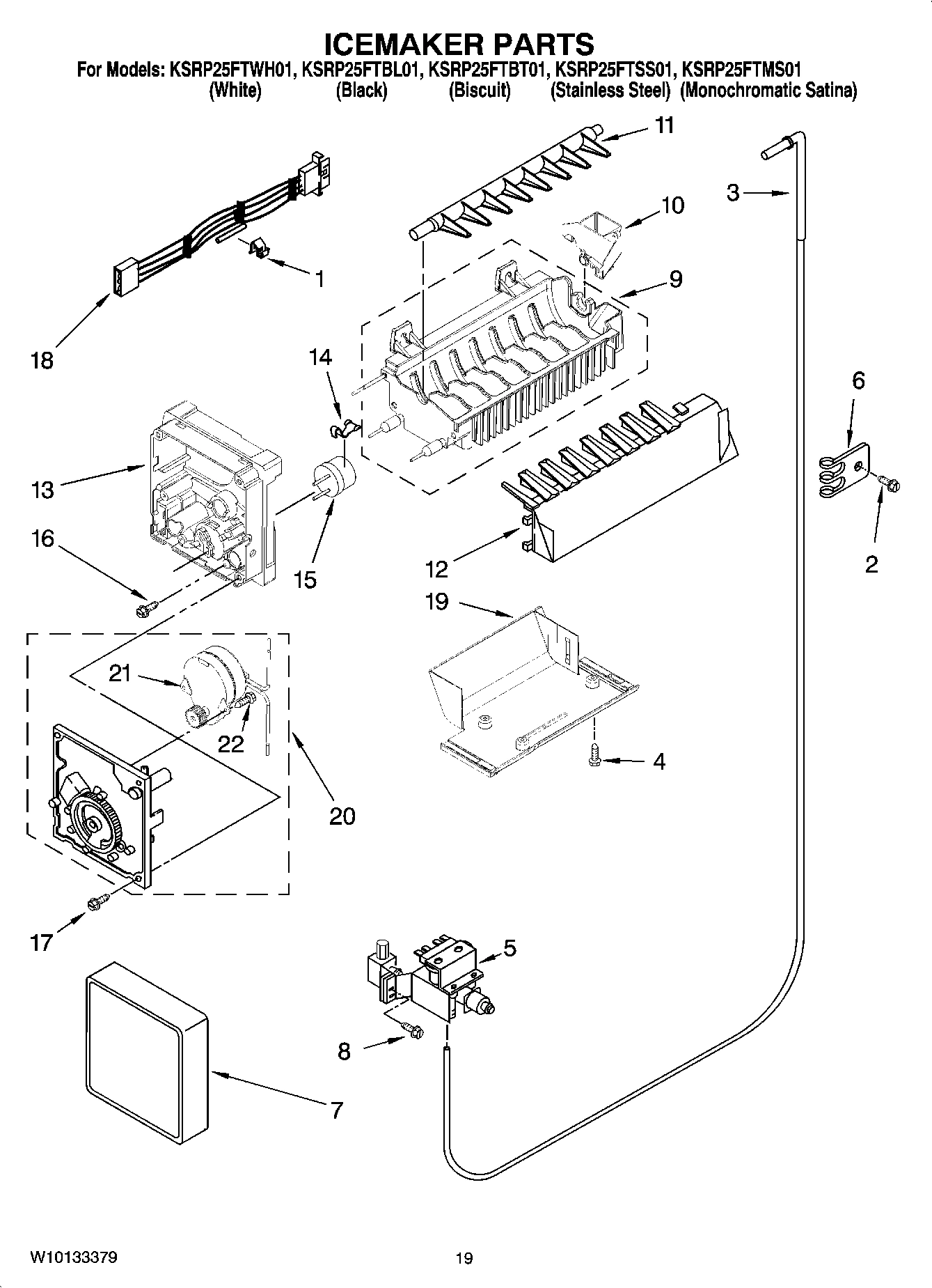 12 - ICEMAKER PARTS, OPTIONAL PARTS (NOT INCLUDED)