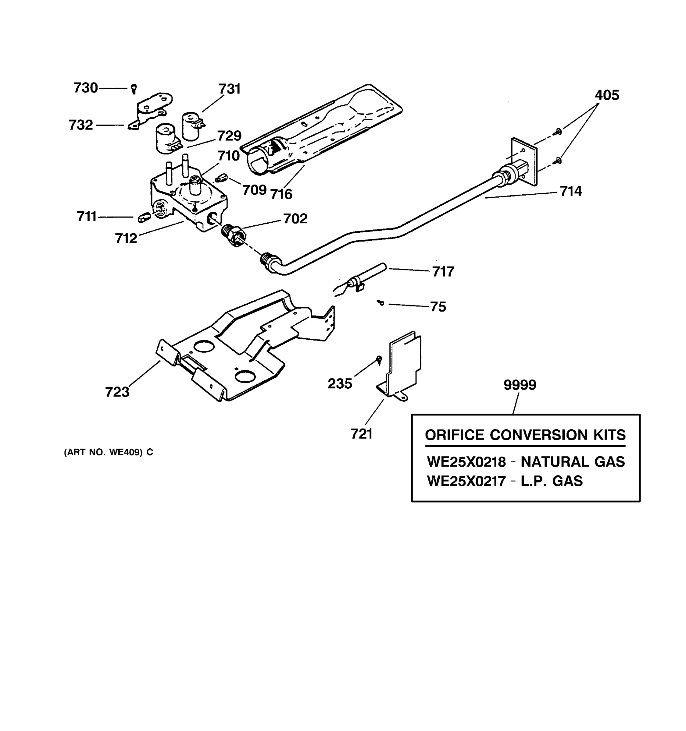 GAS VALVE & BURNER ASSEMBLY